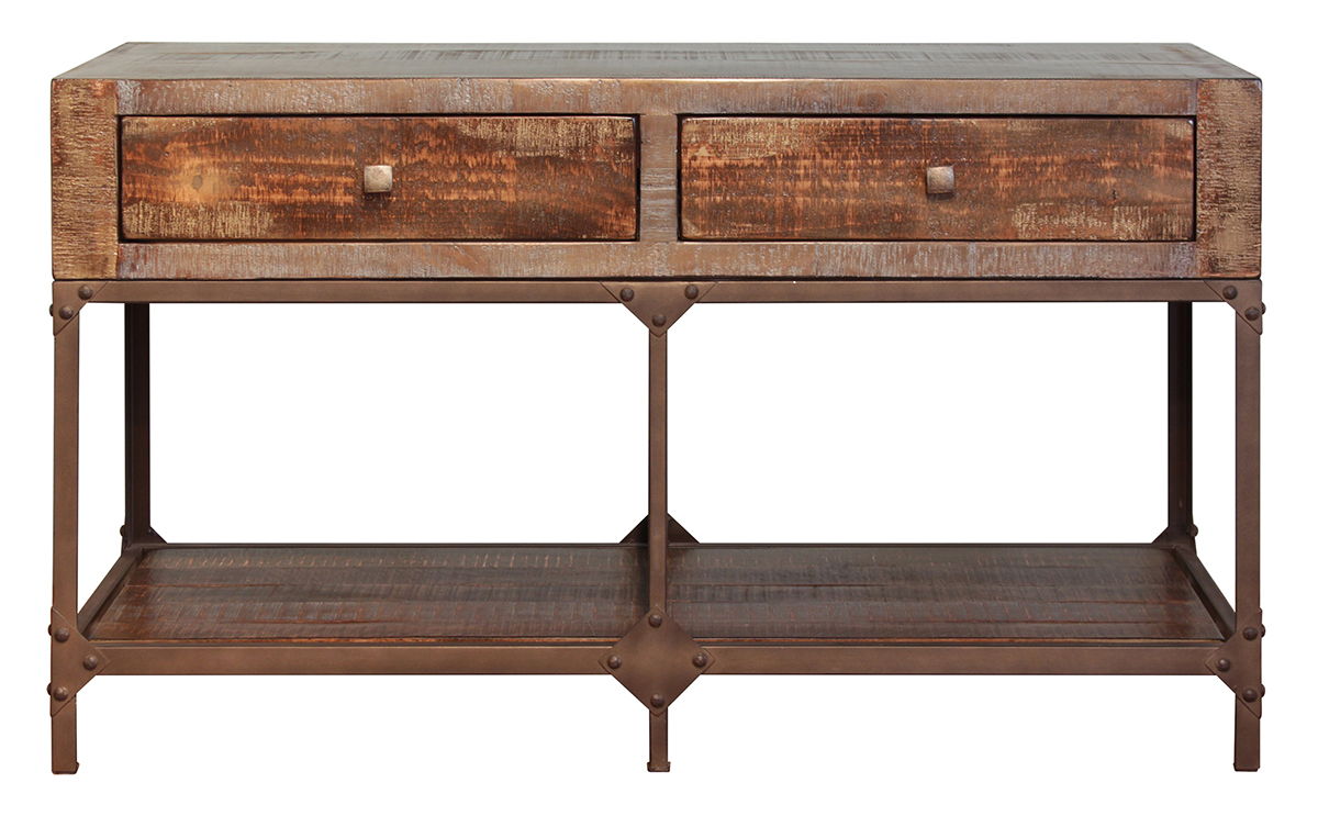 International Furniture Direct Urban Gold - Sofa Table - Brown / Golden Undertones