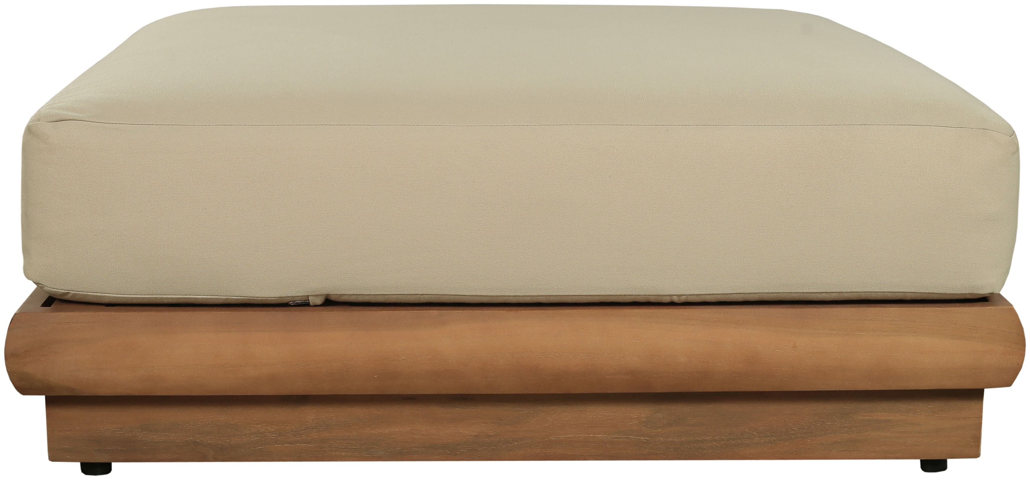 Mirella - Water Resistant Fabric Upholstered Outdoor Patio Modular Ottoman - Tan