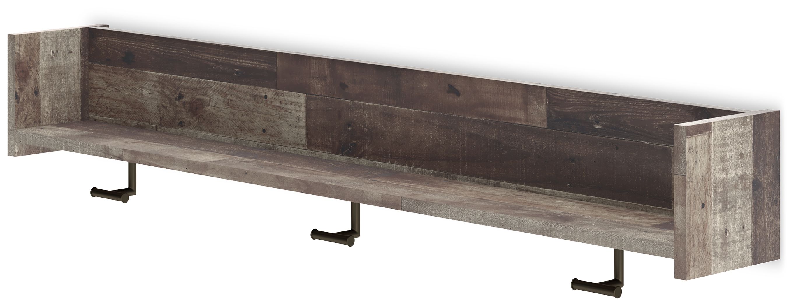 Neilsville - Wall Mounted Coat Rack w/Shelf - Black / Gray