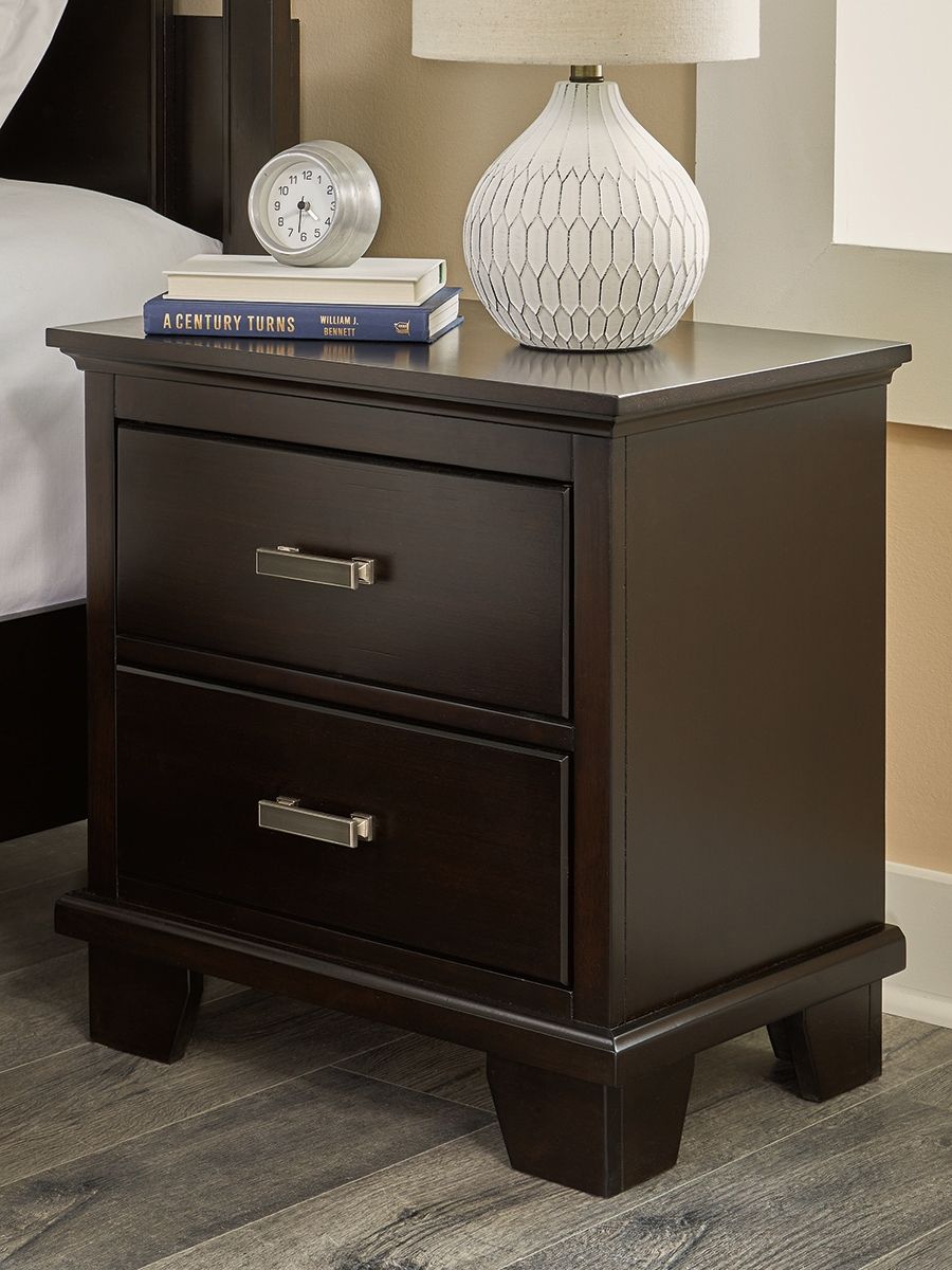 Ashley Furniture Covetown - Two Drawer Night Stand - Dark Brown - Image 5