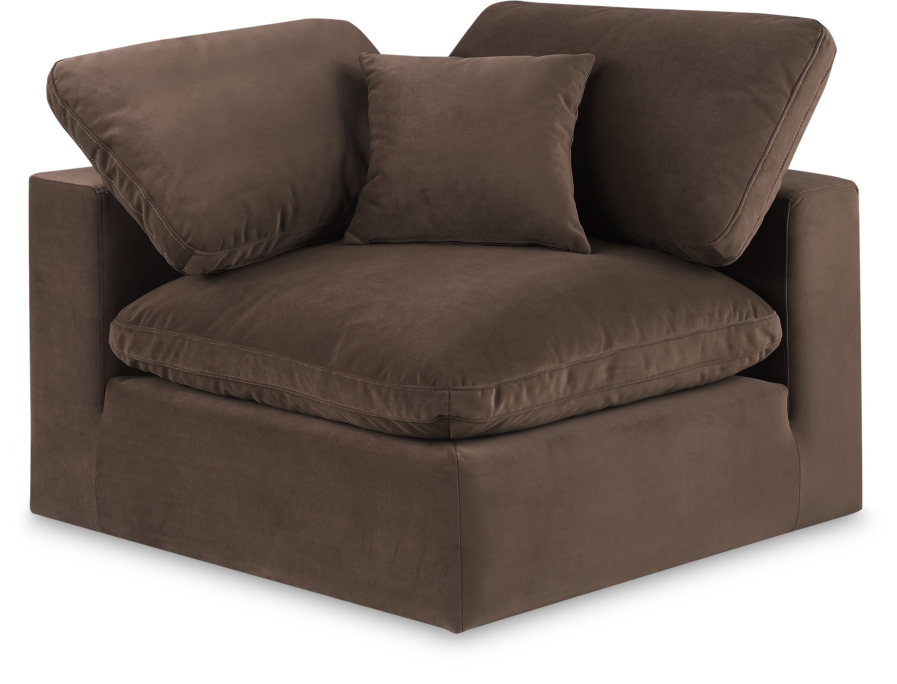 Comfy - Velvet Corner Chair - Brown