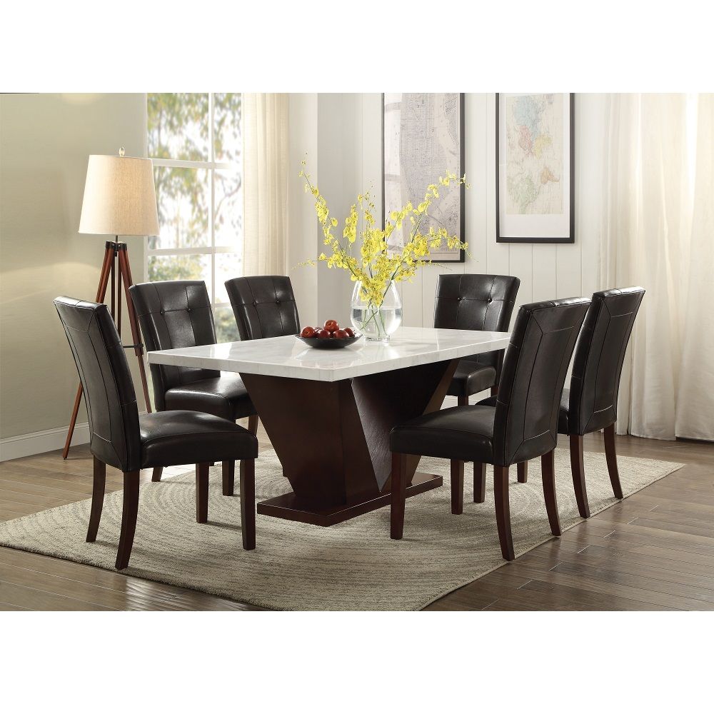 Britney - 20" Side Chair (Set of 2) - Espresso Synthetic Leather & Walnut, dark brown, view 3