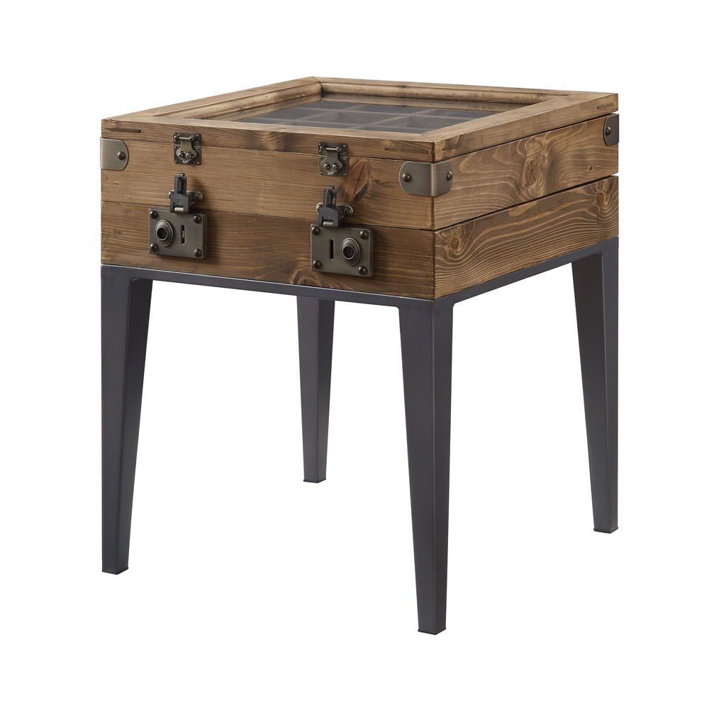 Kolin - Accent Table - Rustic Oak & Matte Gray, light brown, view 2