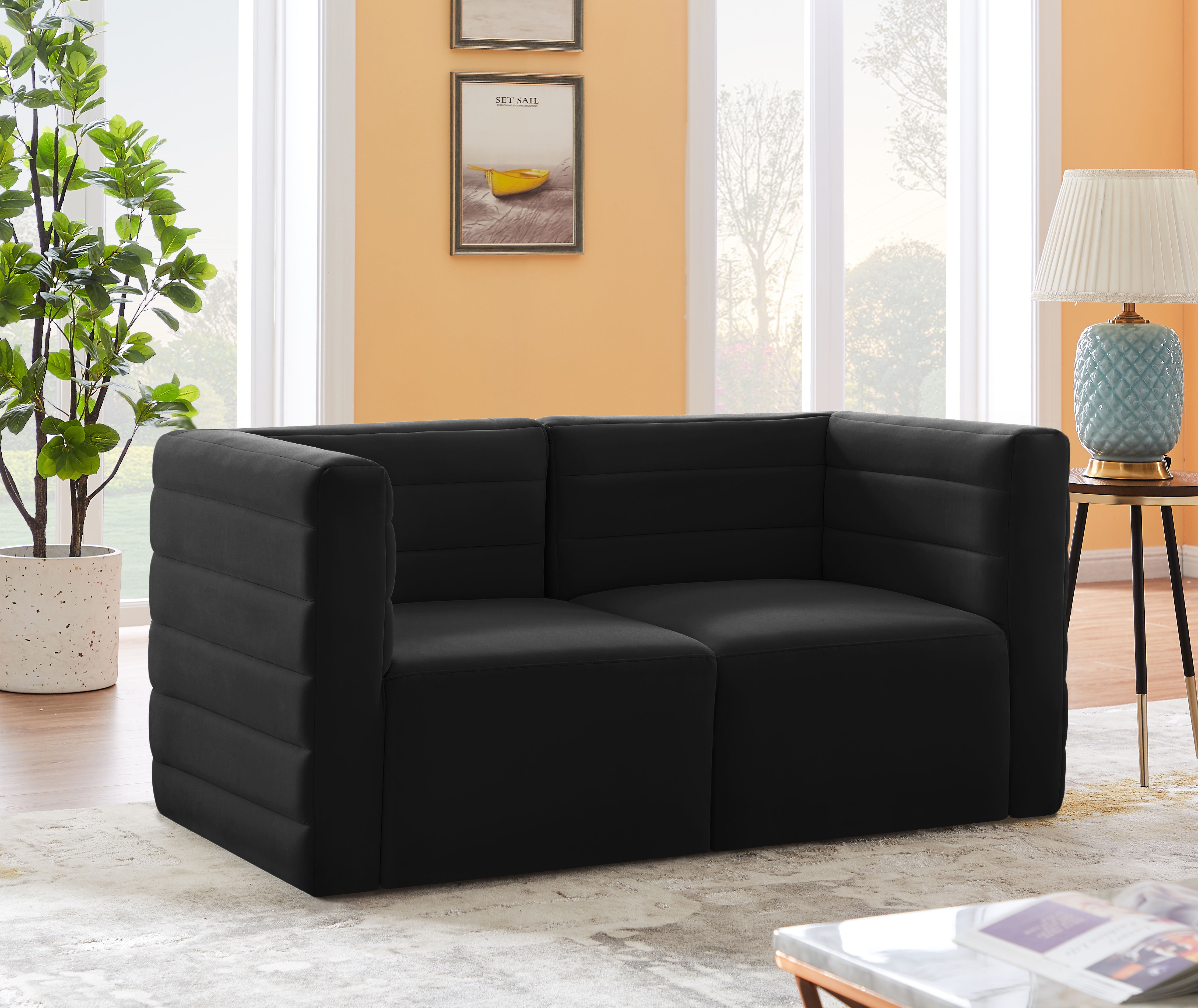 Quincy - 2 Piece Modular Sofa - Black