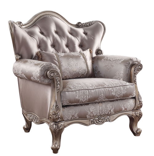 Jayceon - Chair With Pillow - Fabric & Champagne, beige