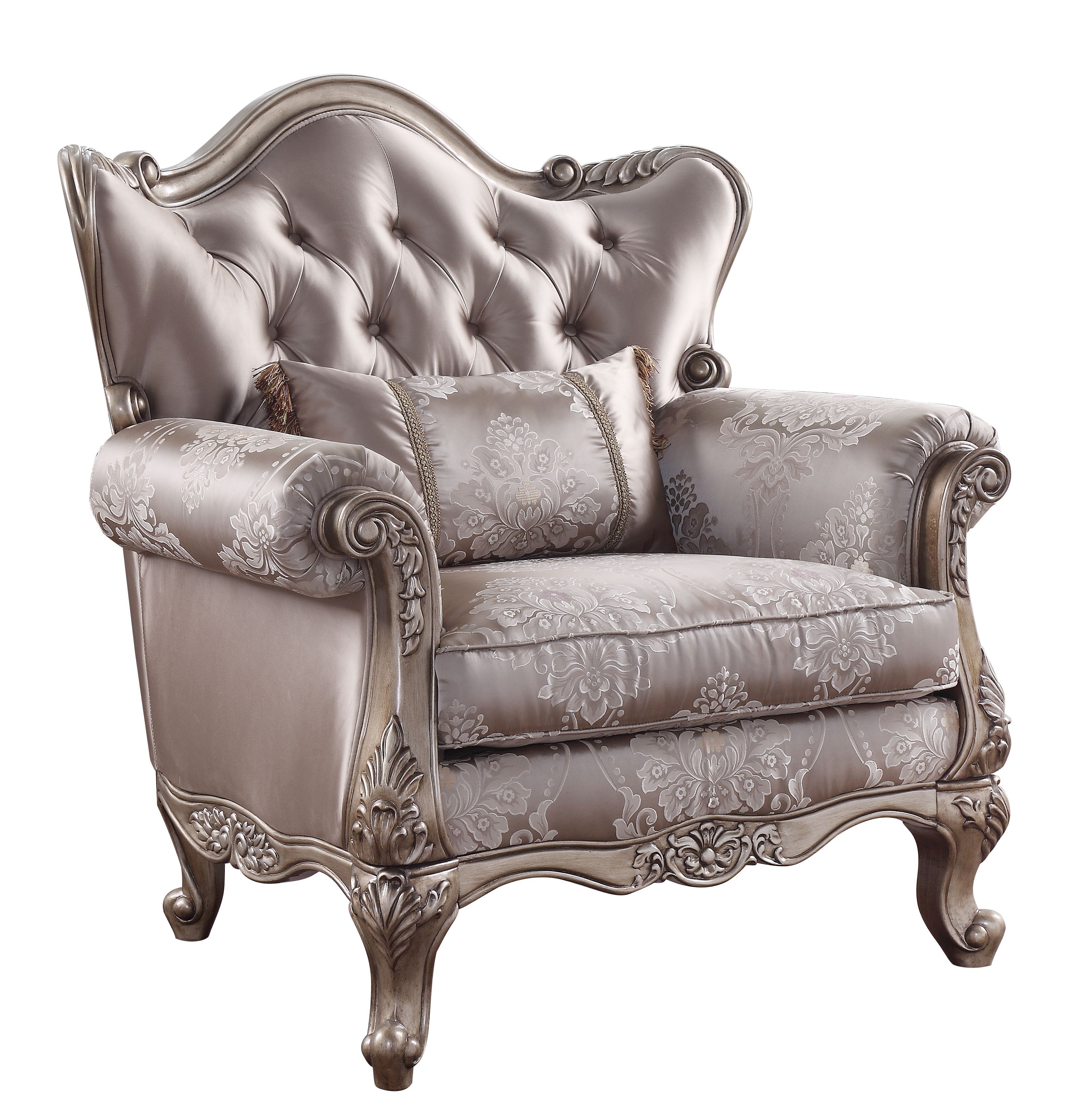 Jayceon - Chair With Pillow - Fabric & Champagne, beige