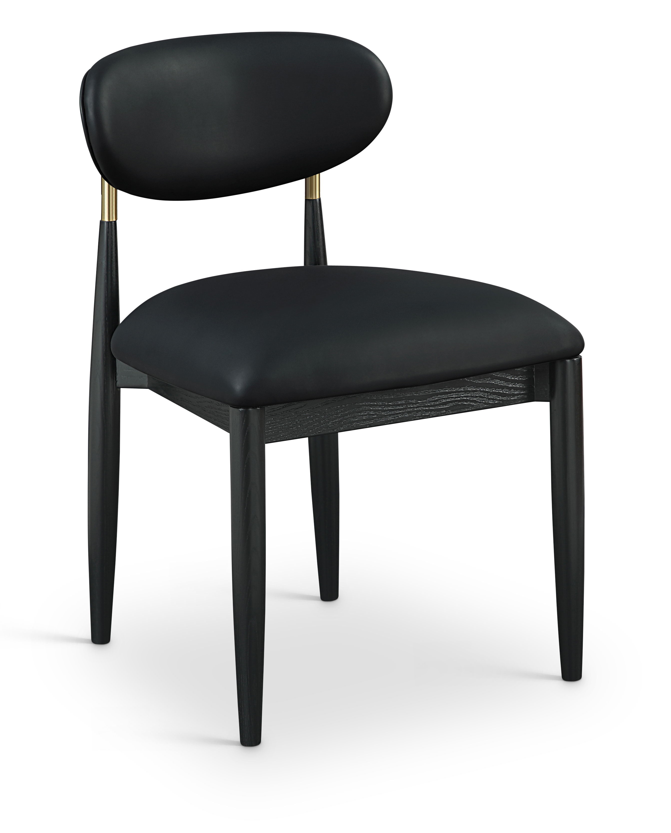Riccio - Vegan Leather Dining Side Chair (Set of 2) - Black