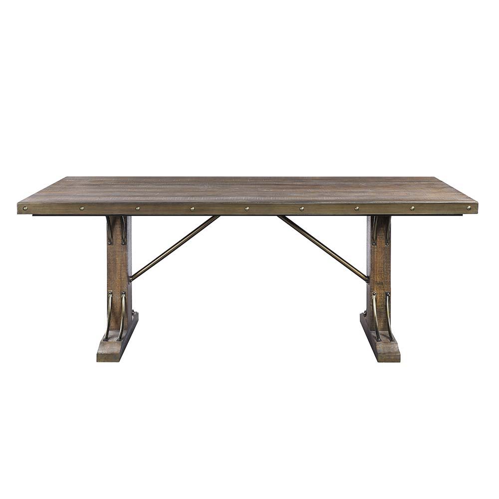 Raphaela - Dining Table - Weathered Cherry, dark brown