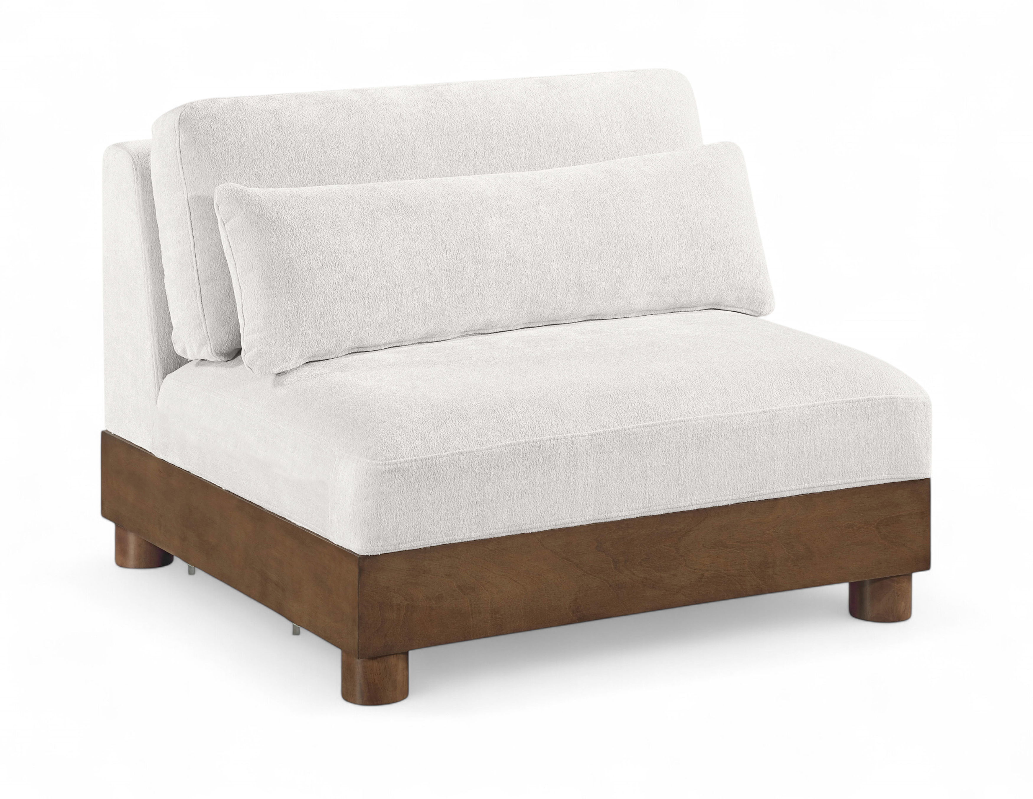 Chenille Fabric Upholstered Modular Armless Chair