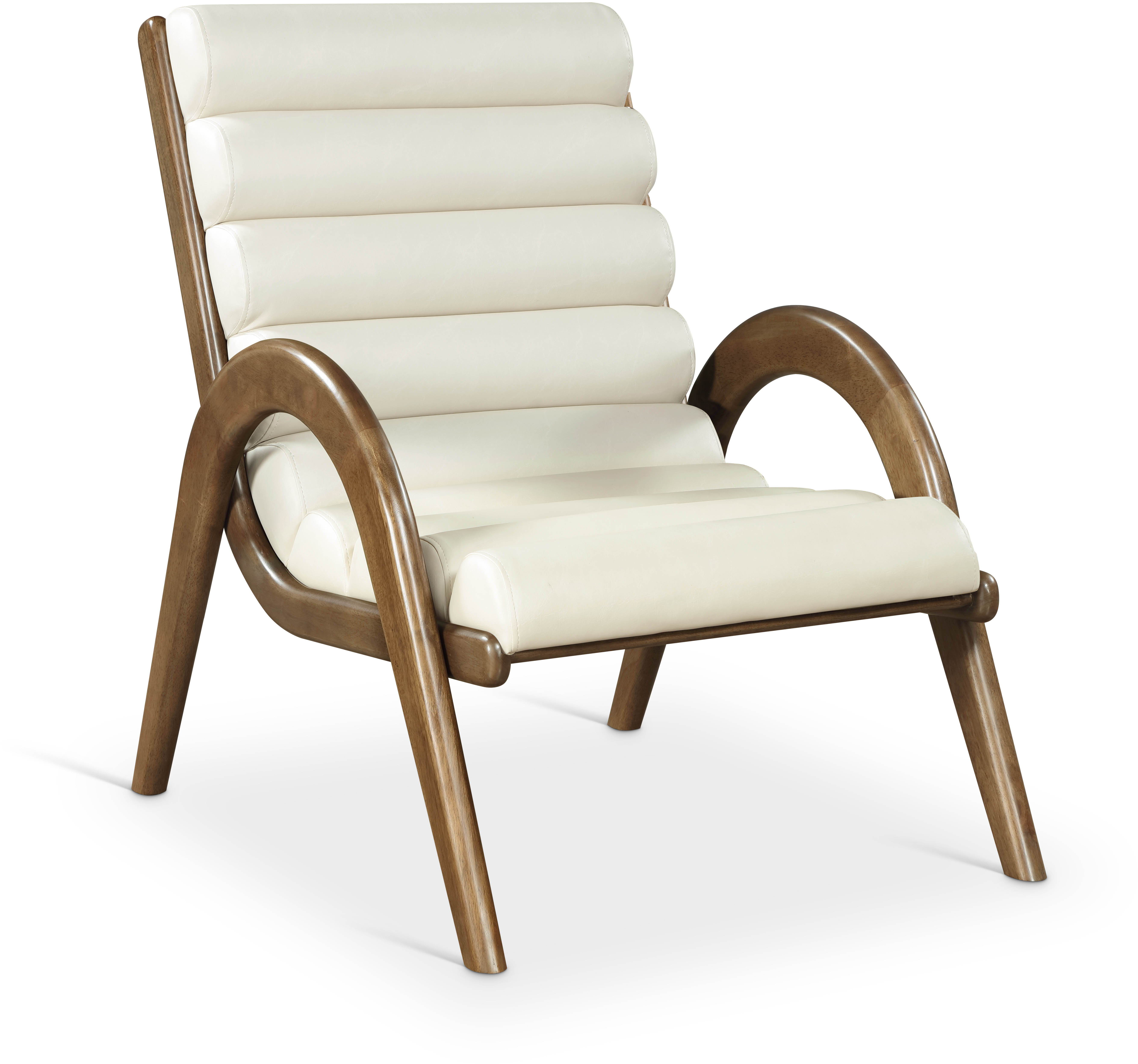 Randal - Vegan Leather Accent Chair - Cream