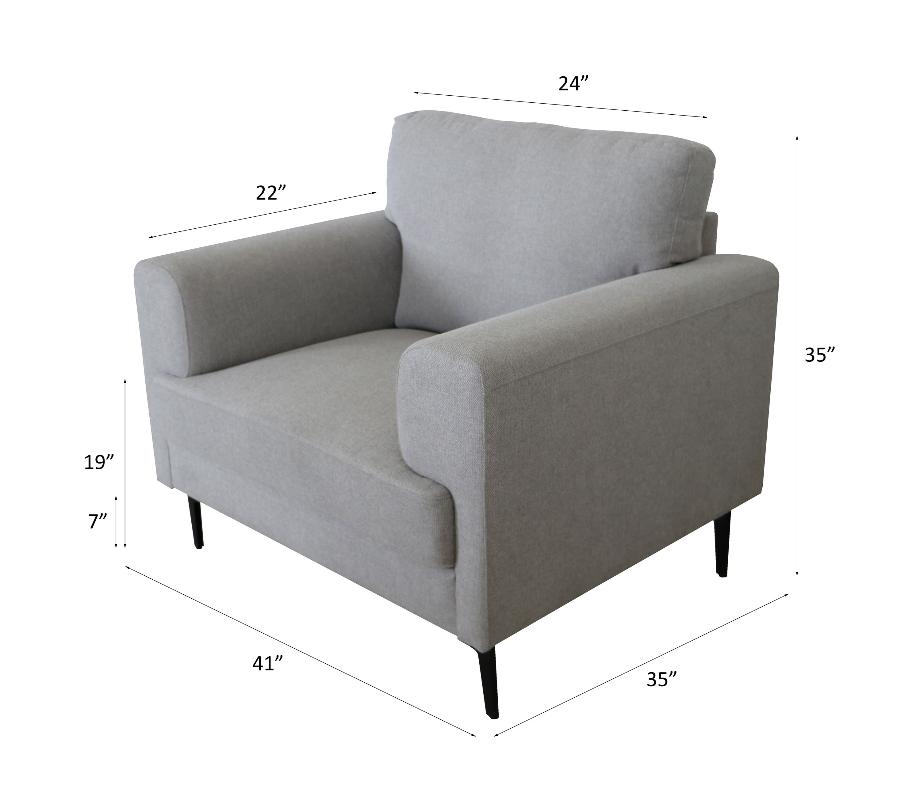 Kyrene - Chair - Light Gray Linen, light gray, view 3