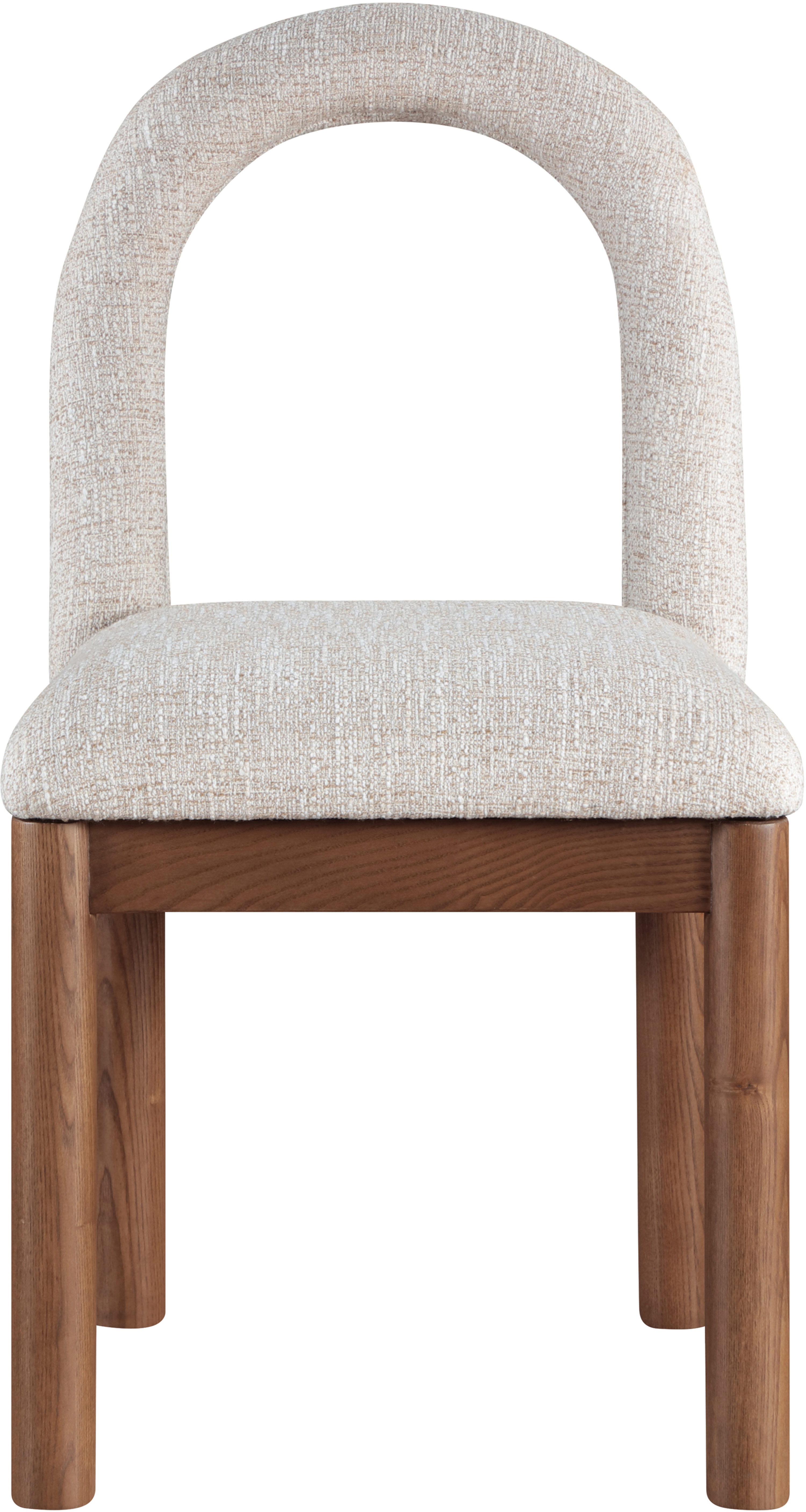 Conrad - Linen Dining Chair With Brown Legs - Beige
