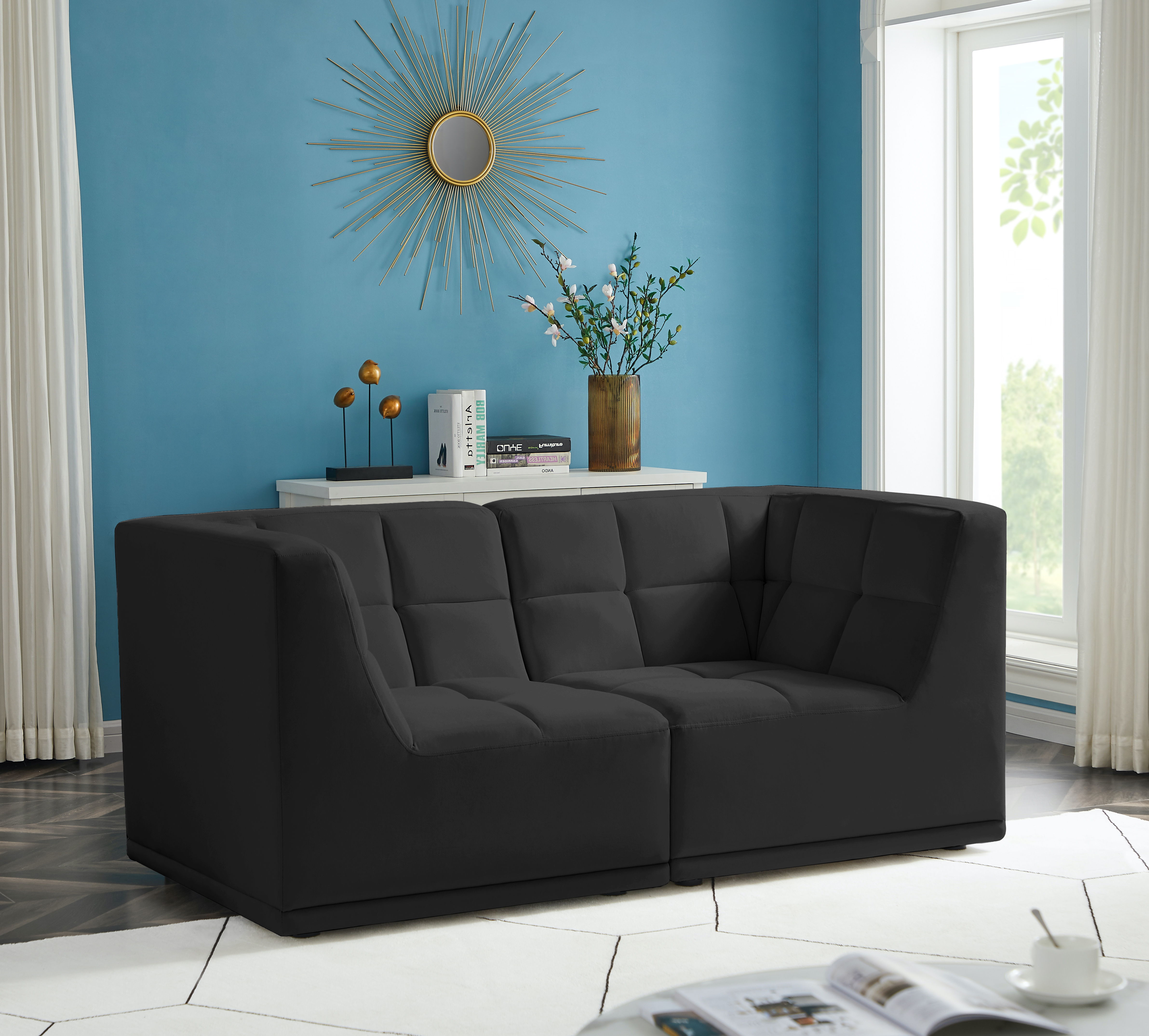 Relax - 2 Piece Modular Sofa - Black