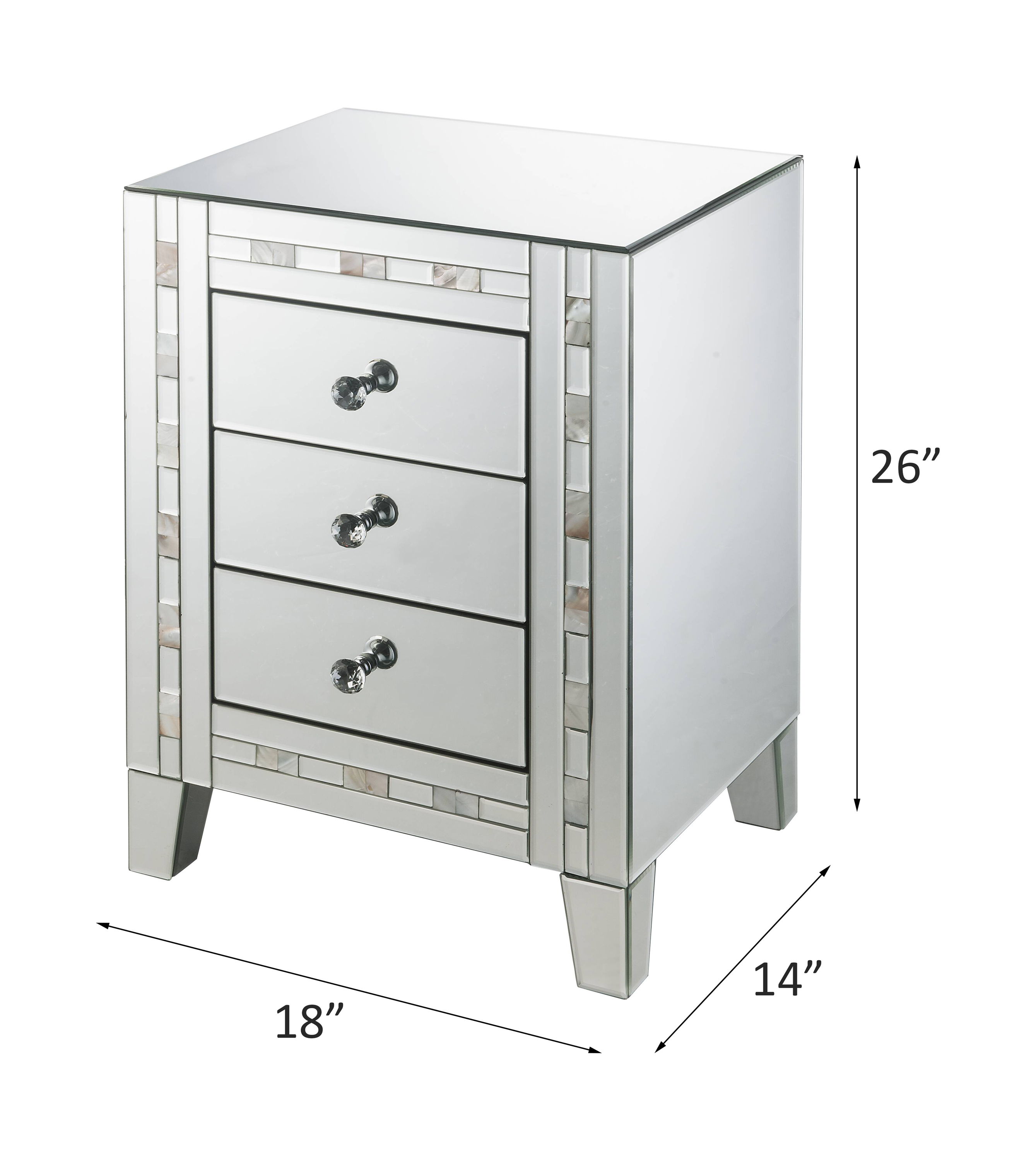 Nasa - Accent Table - Mirrored & Mother Pearl, silver, view 4
