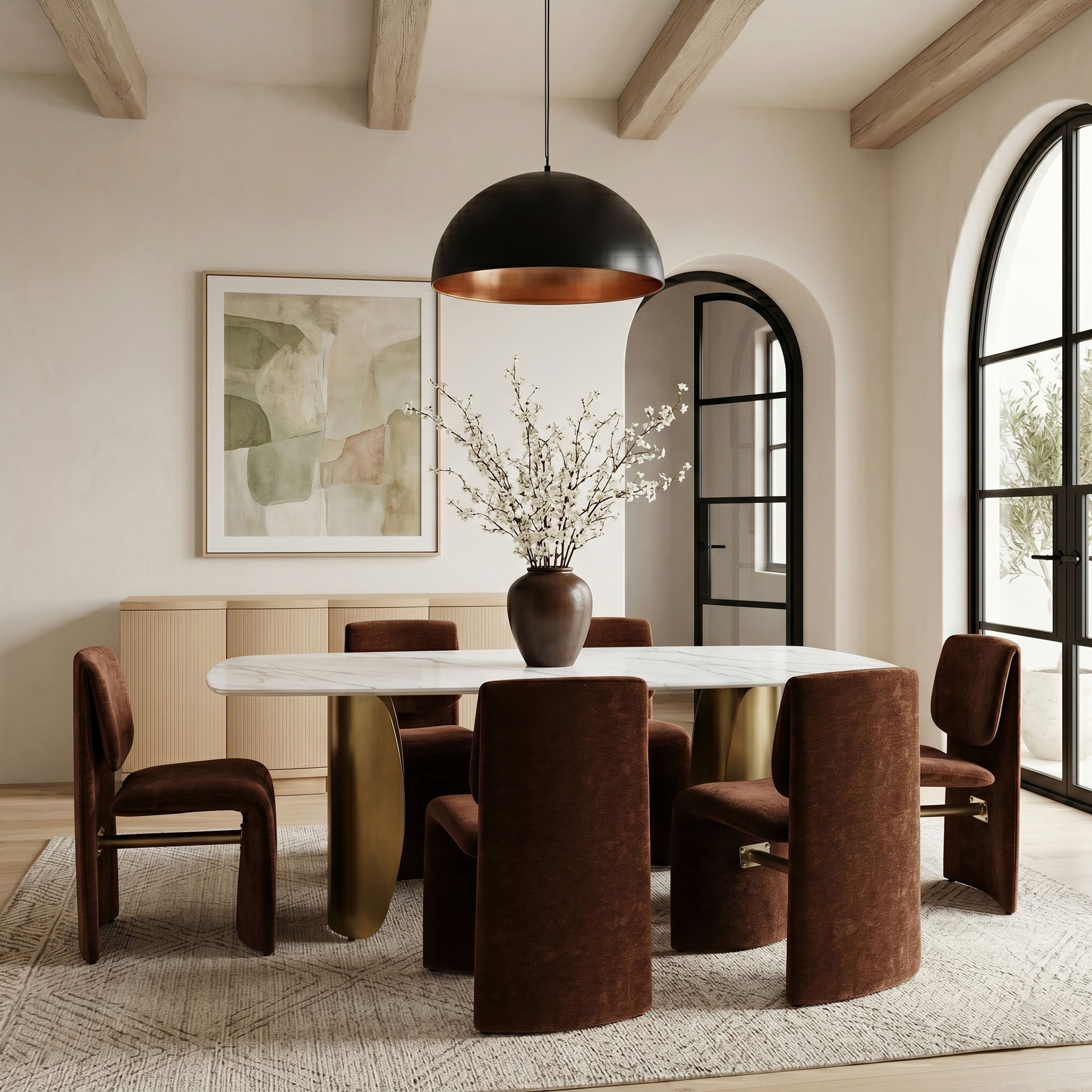 Slique - Performance Fabric Upholstered Dining Chair (Set of 2) - Burgundy
