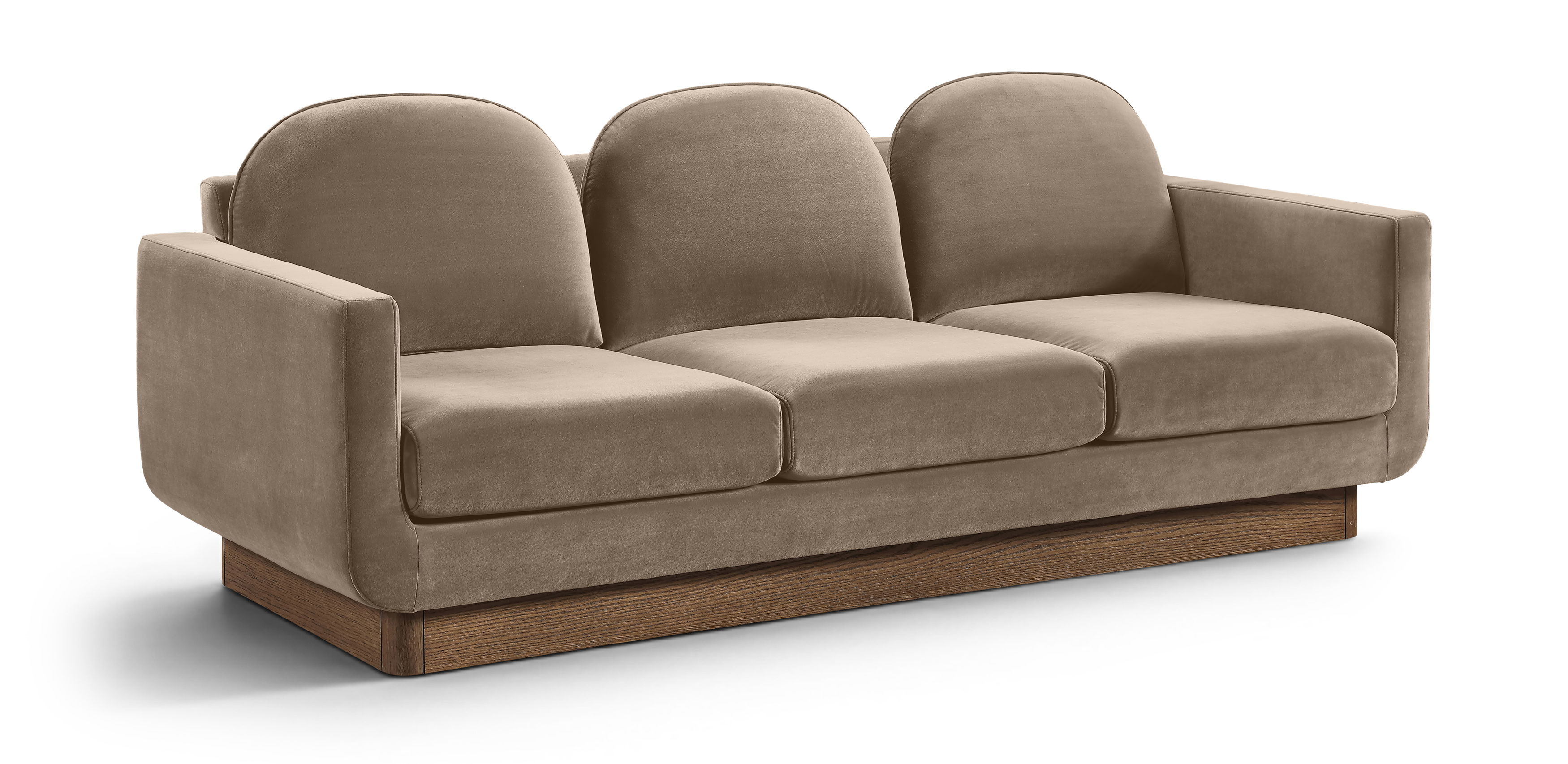 Diviento - Velvet Performance Fabric Upholstered Sofa - Taupe