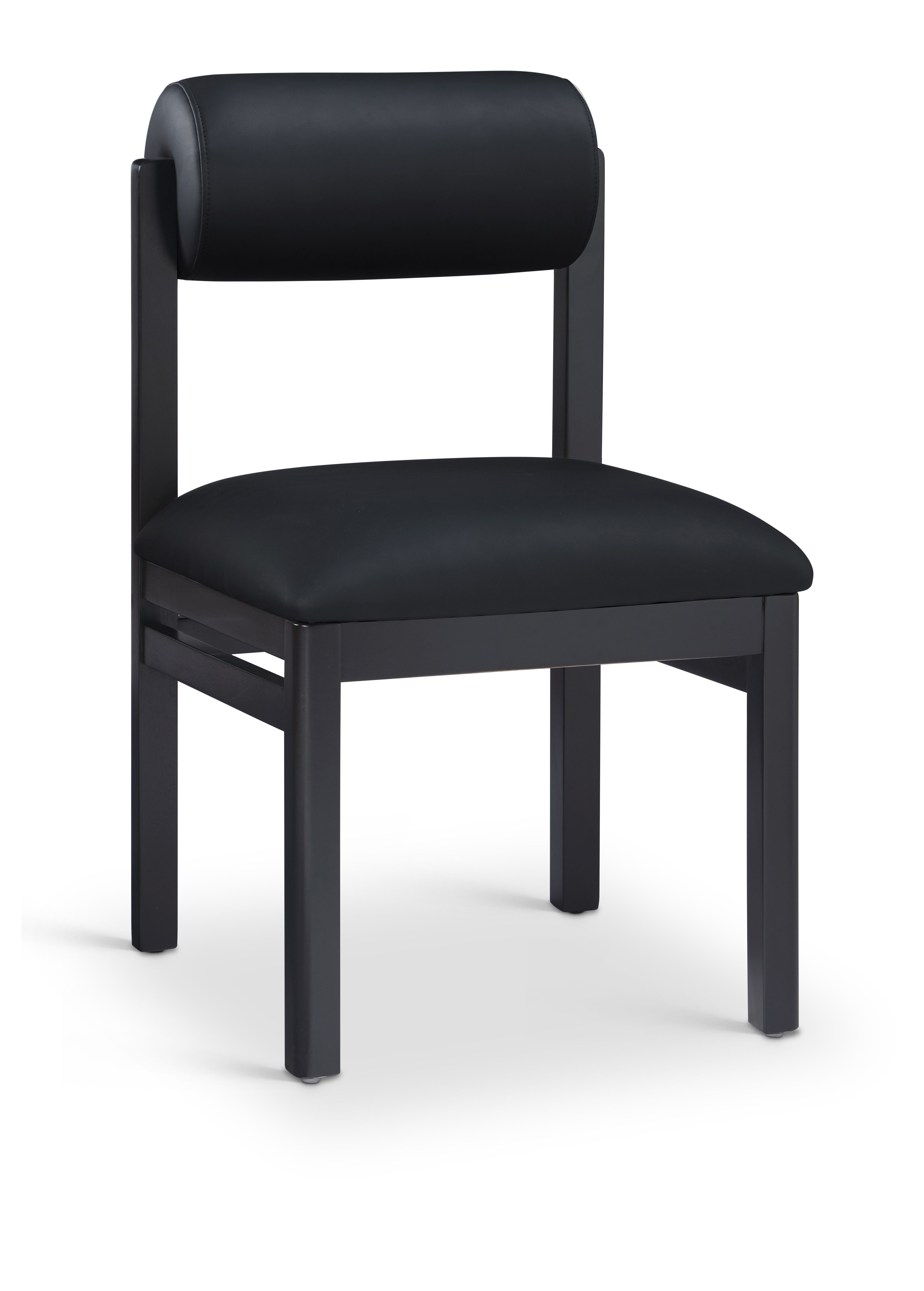 Roundhill - Vegan Leather Dining Chair (Set of 2) - Black
