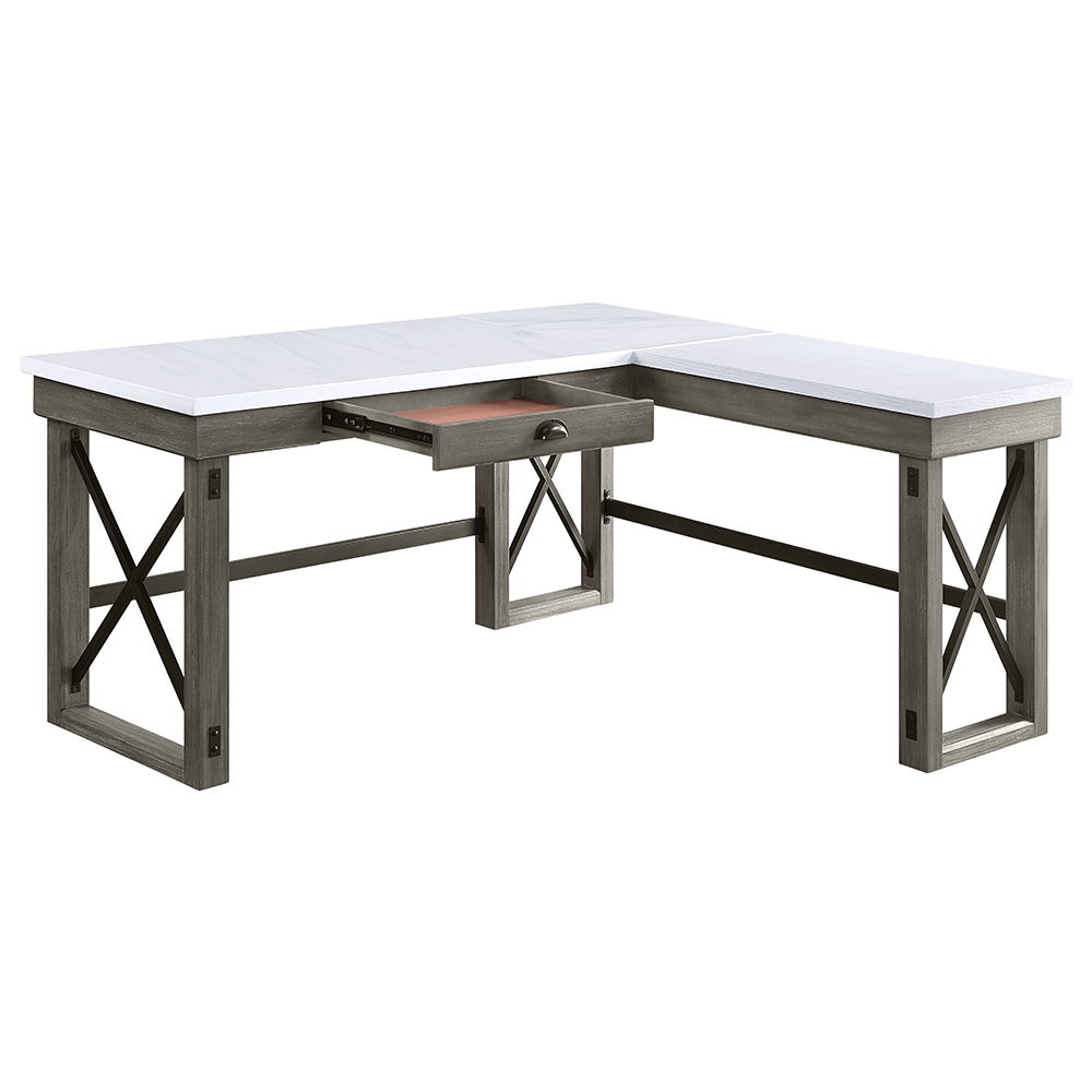 Talmar - Writing Desk With Lift Top - Marble Top & Weathered Gray, dark gray, view 3