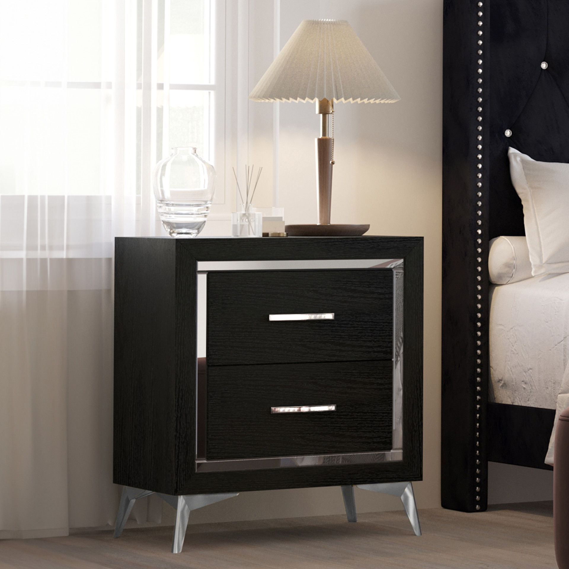 Huxley - Nightstand - Black, black, view 5