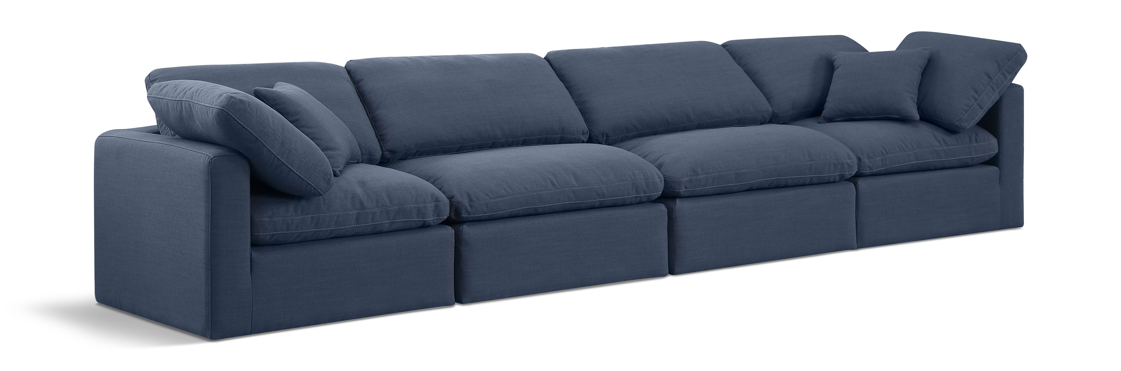 Indulge - Linen 4 Seat Modular Sofa - Navy