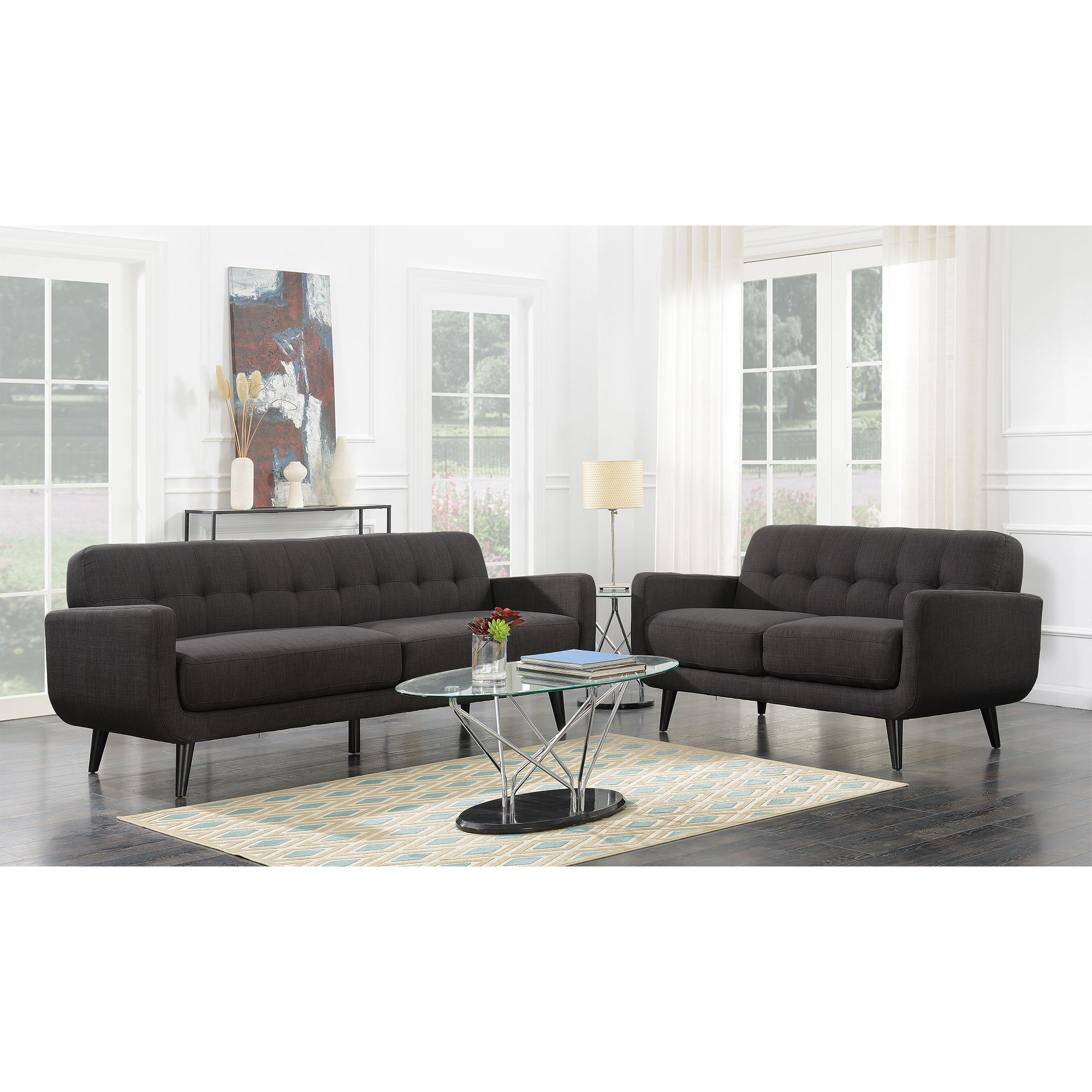 Hadley - Sofa & Loveseat Set - Charcoal