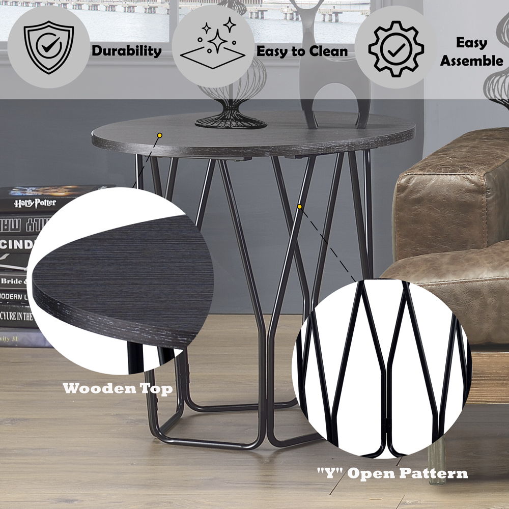 Sytira - End Table - Espresso & Black, black, view 3