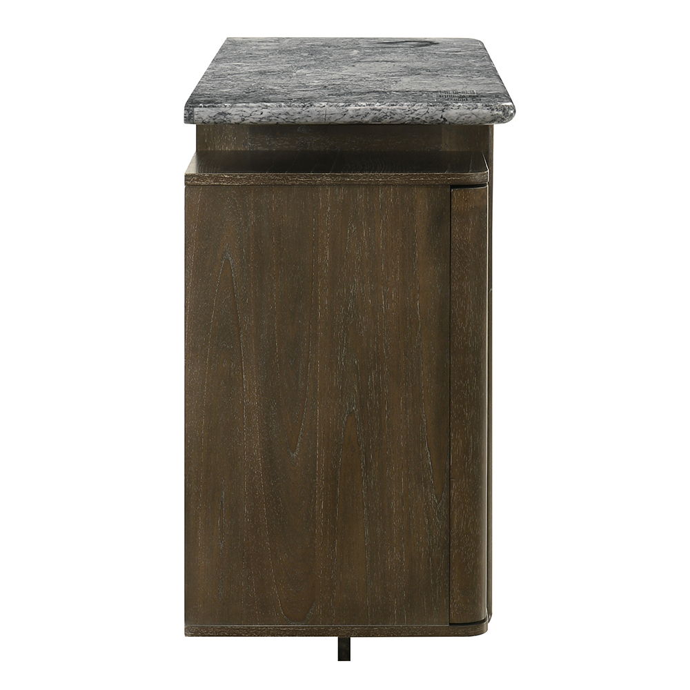 Dillon - Server With Marble Top - Natural / Walnut, dark brown, view 4