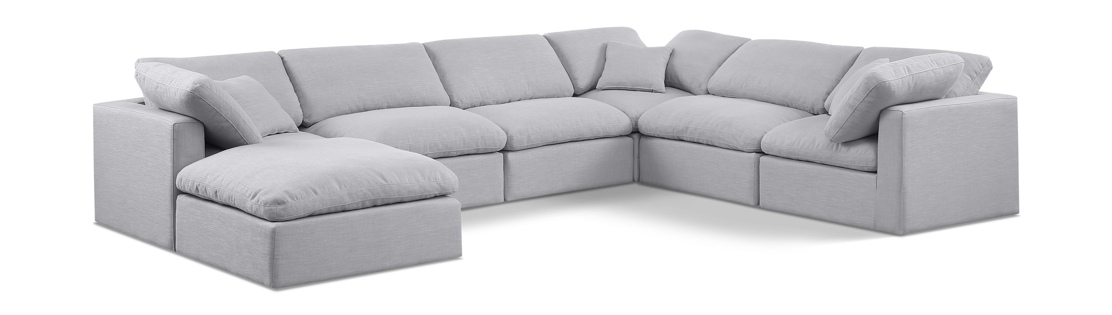 Indulge - Linen 7 Piece Modular Sectional - Gray