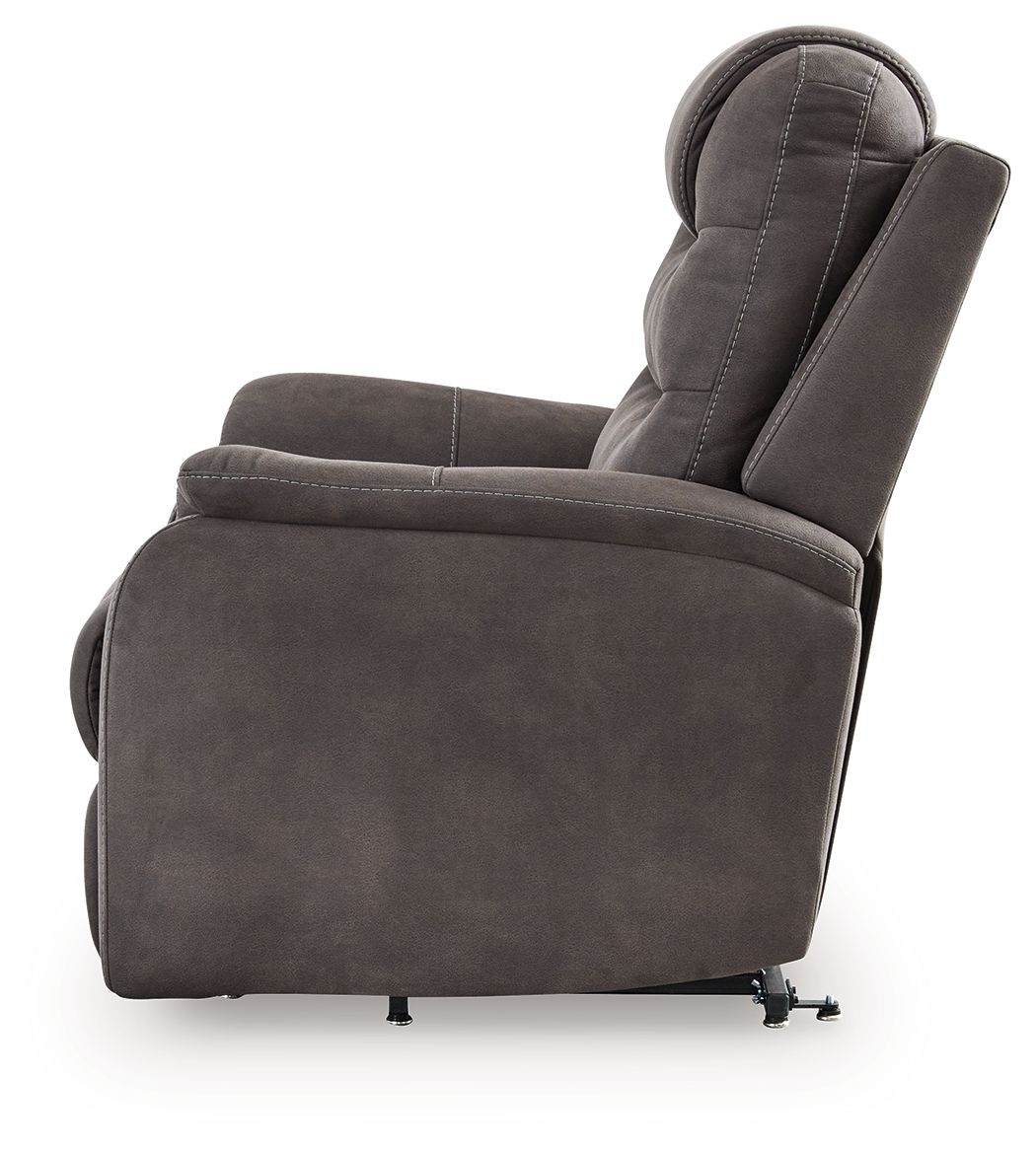 Ashley Furniture Snowfield - Power Lift Recliner - Gunmetal - Image 8