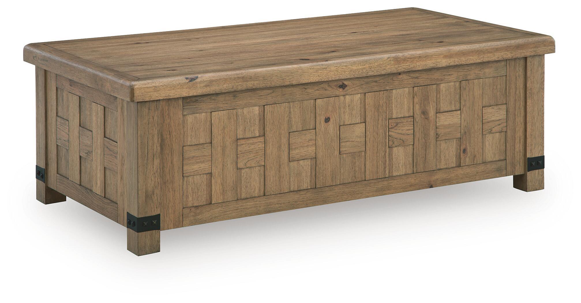 Ridgester – Lift Top Cocktail Table – Light Brown