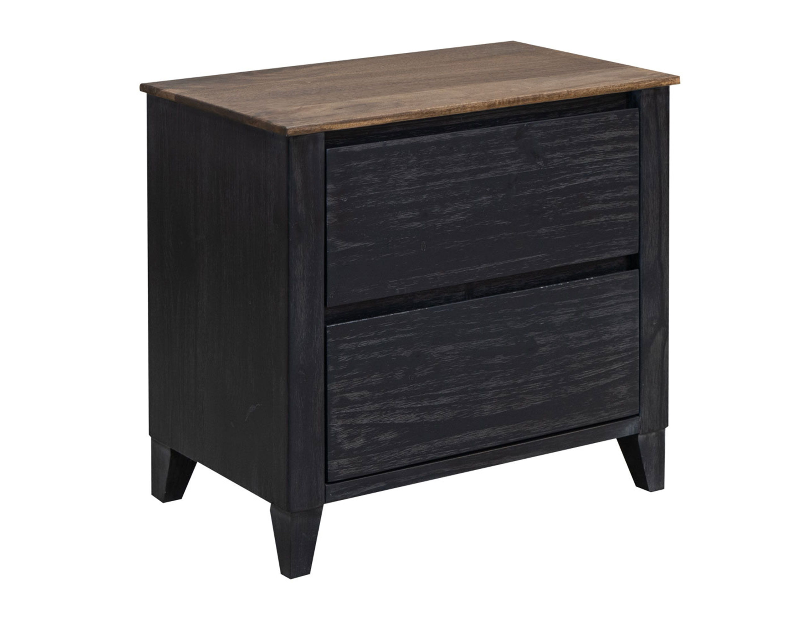 International Furniture Direct Empire - Nightstand - Satin Black / Brown