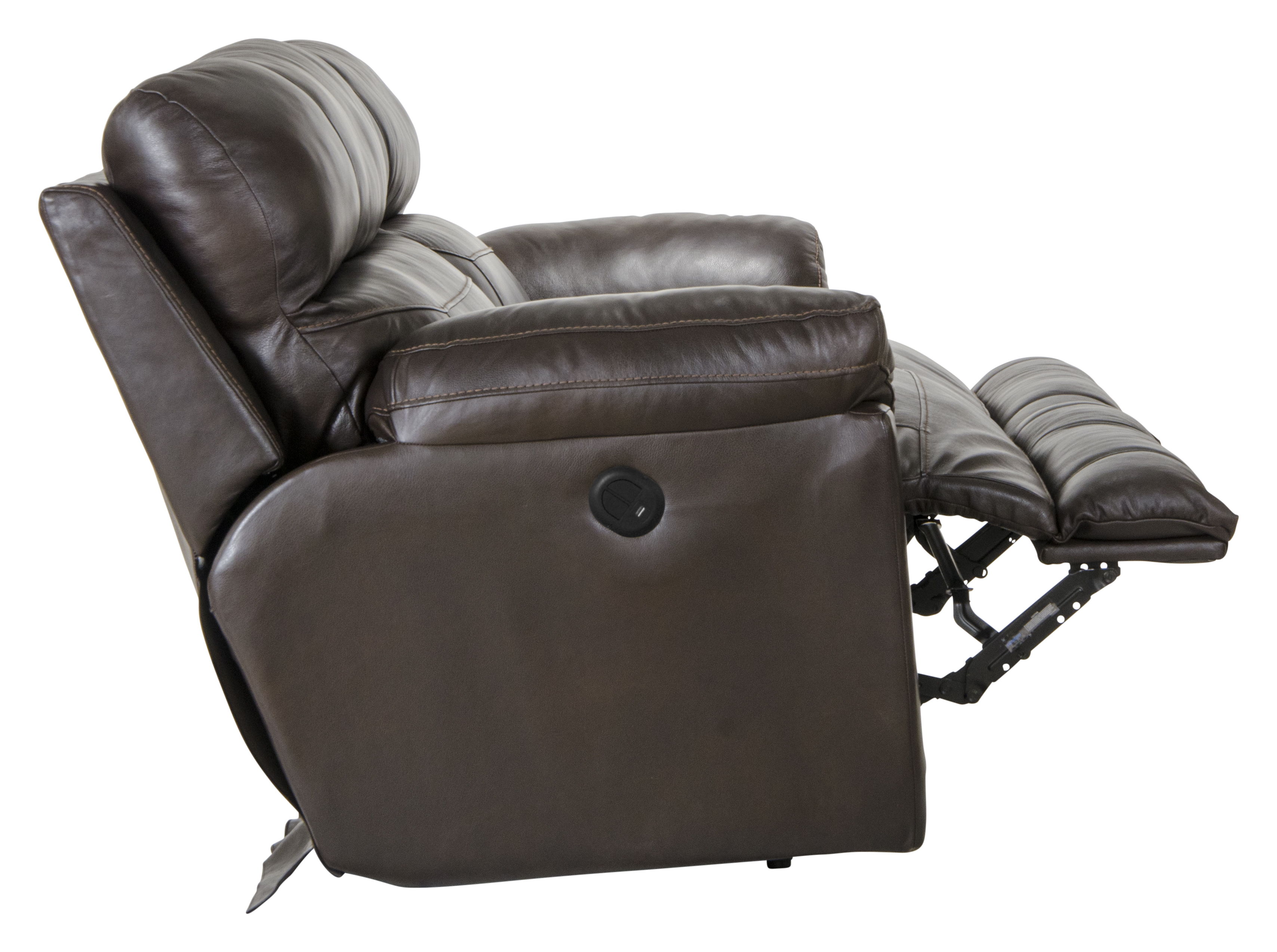 Costa - Top Grain Italian Leather Power Lay Flat Reclining Sofa - Chocolate