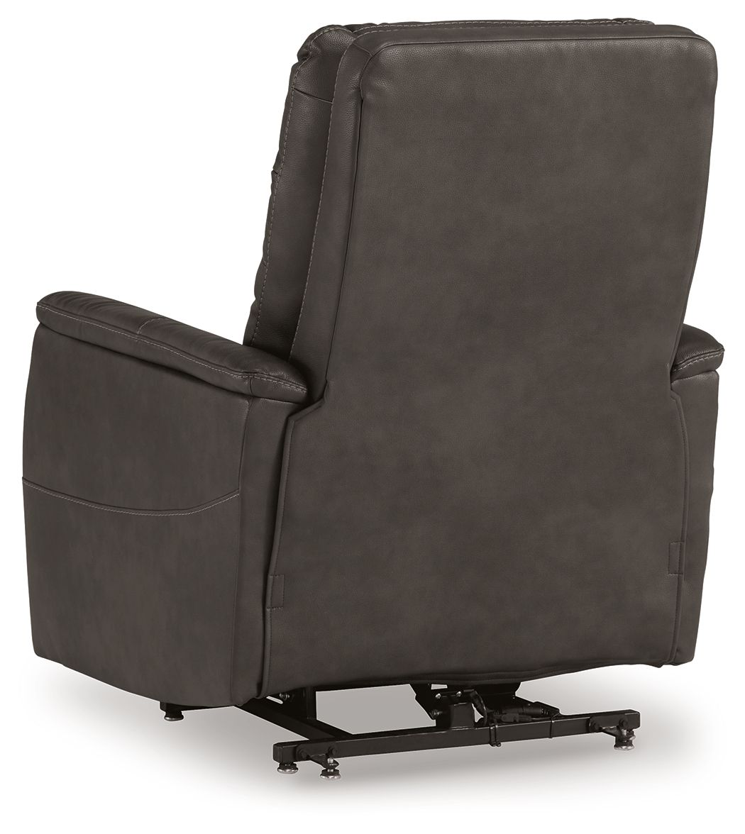 Ashley Furniture Strawbill - Power Lift Recliner - Shadow - Image 7