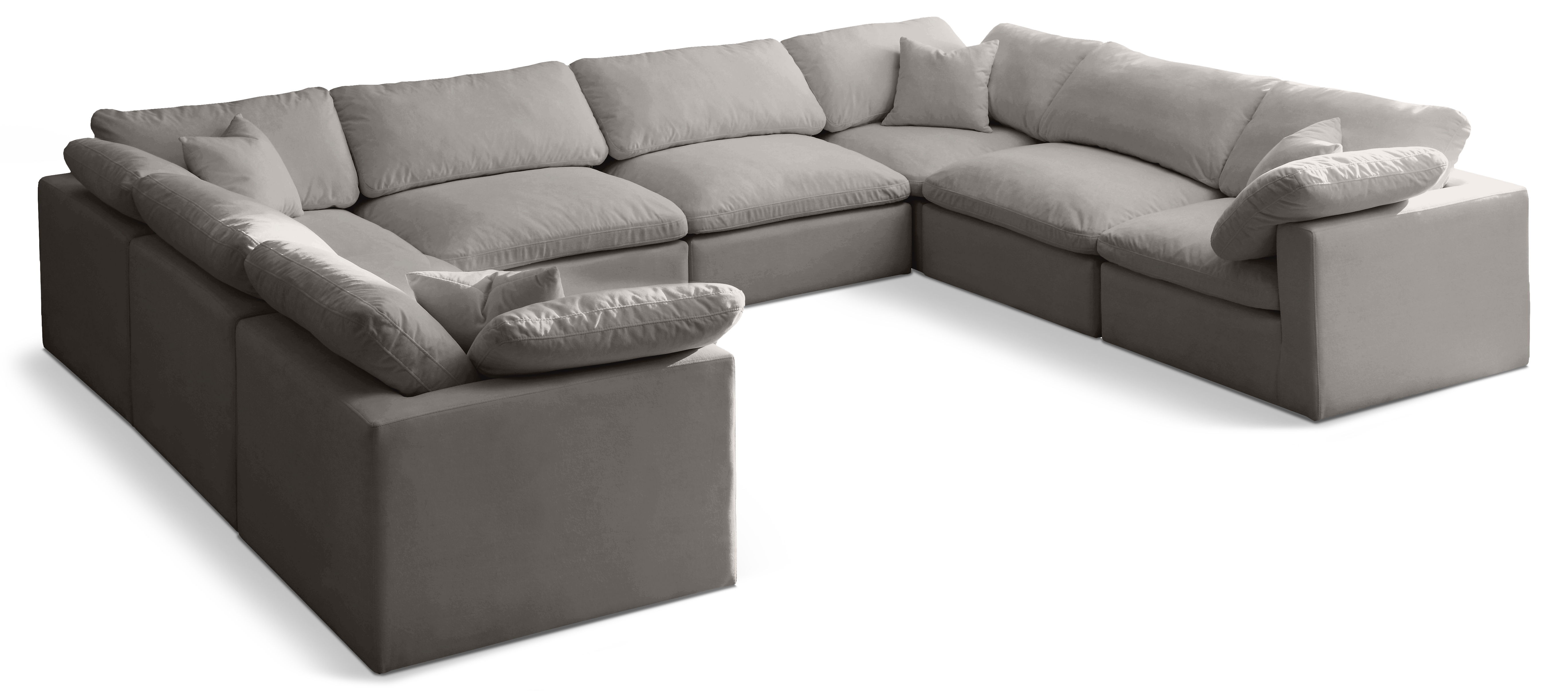 Plush - 8 Piece Modular Sectional - Gray