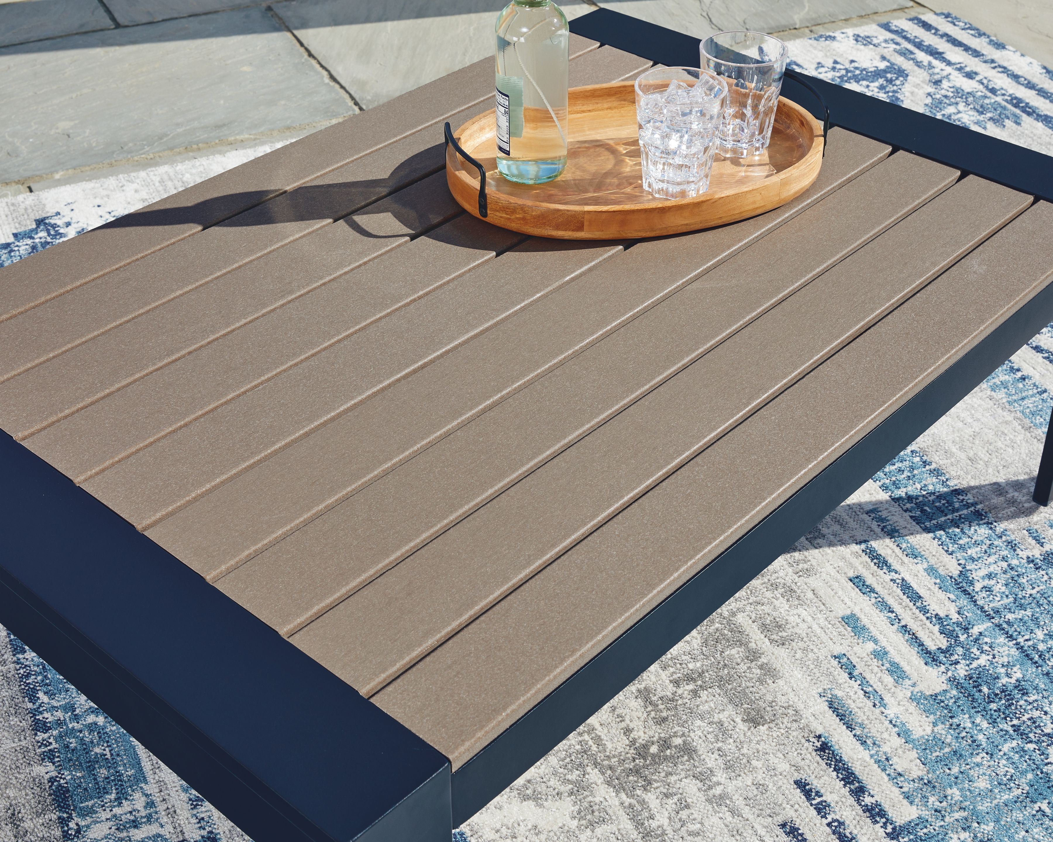 Ashley Furniture East Beach - Rectangular Cocktail Table - Blue - Image 4