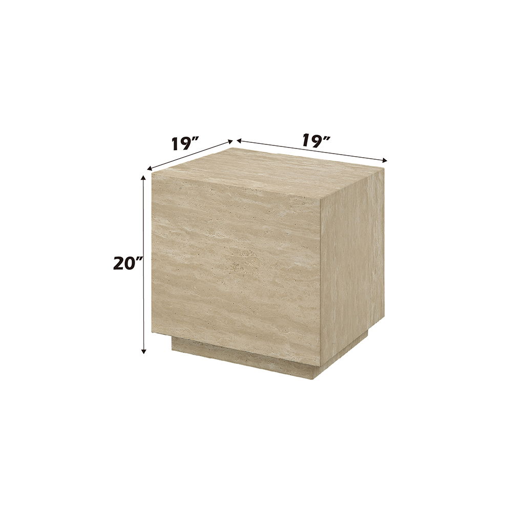 Deon - End Table - Beige Travertine, beige, view 4