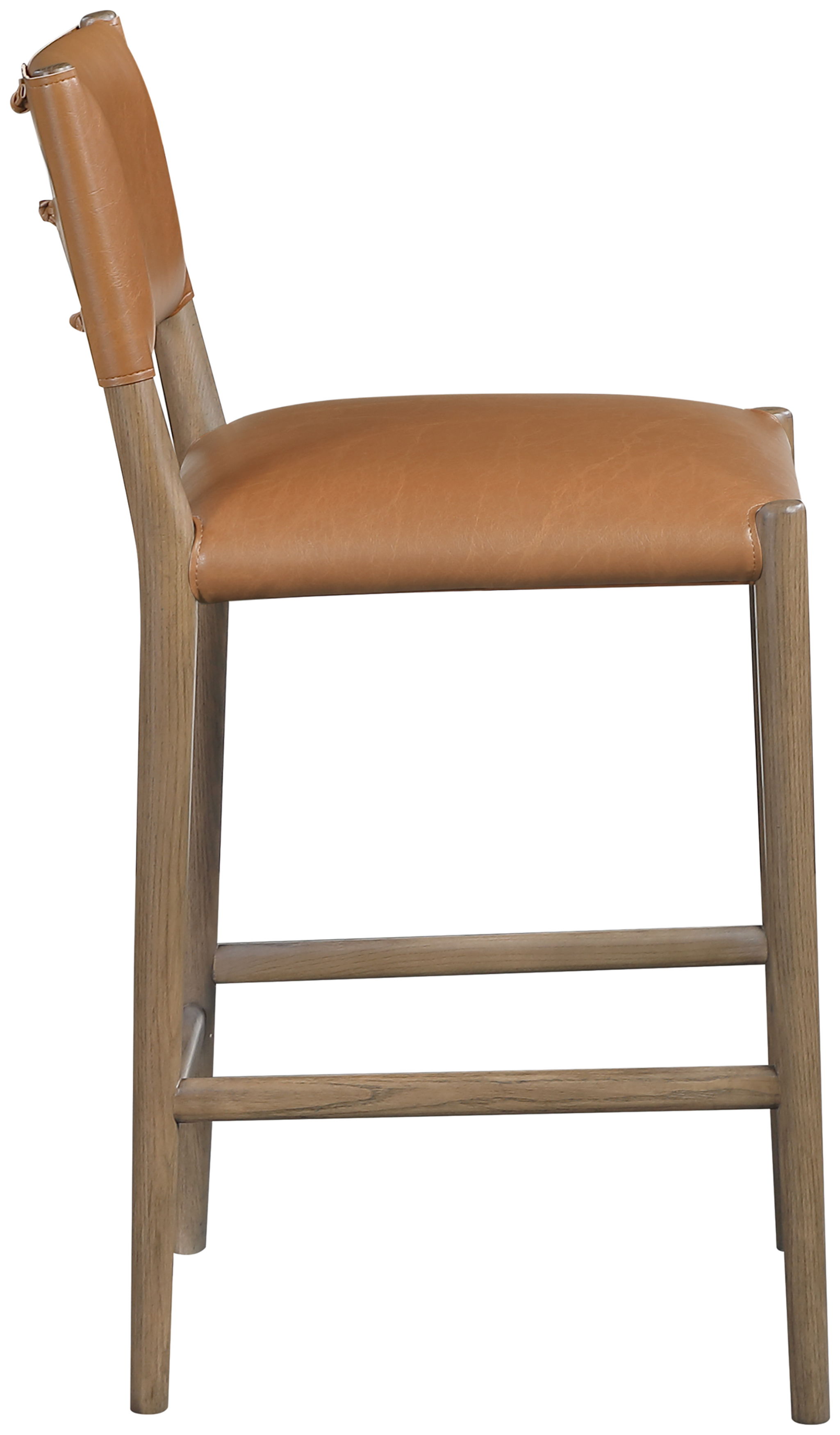 Andie - Upholstered Counter Stool Vegan Leather - Cognac