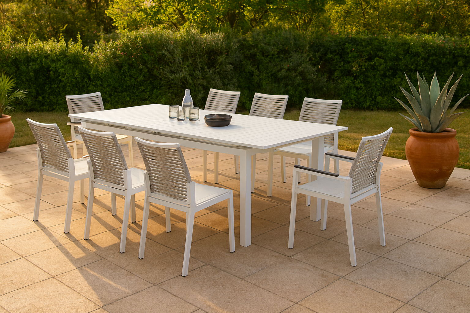Maldives - Outdoor Patio Dining Table - White