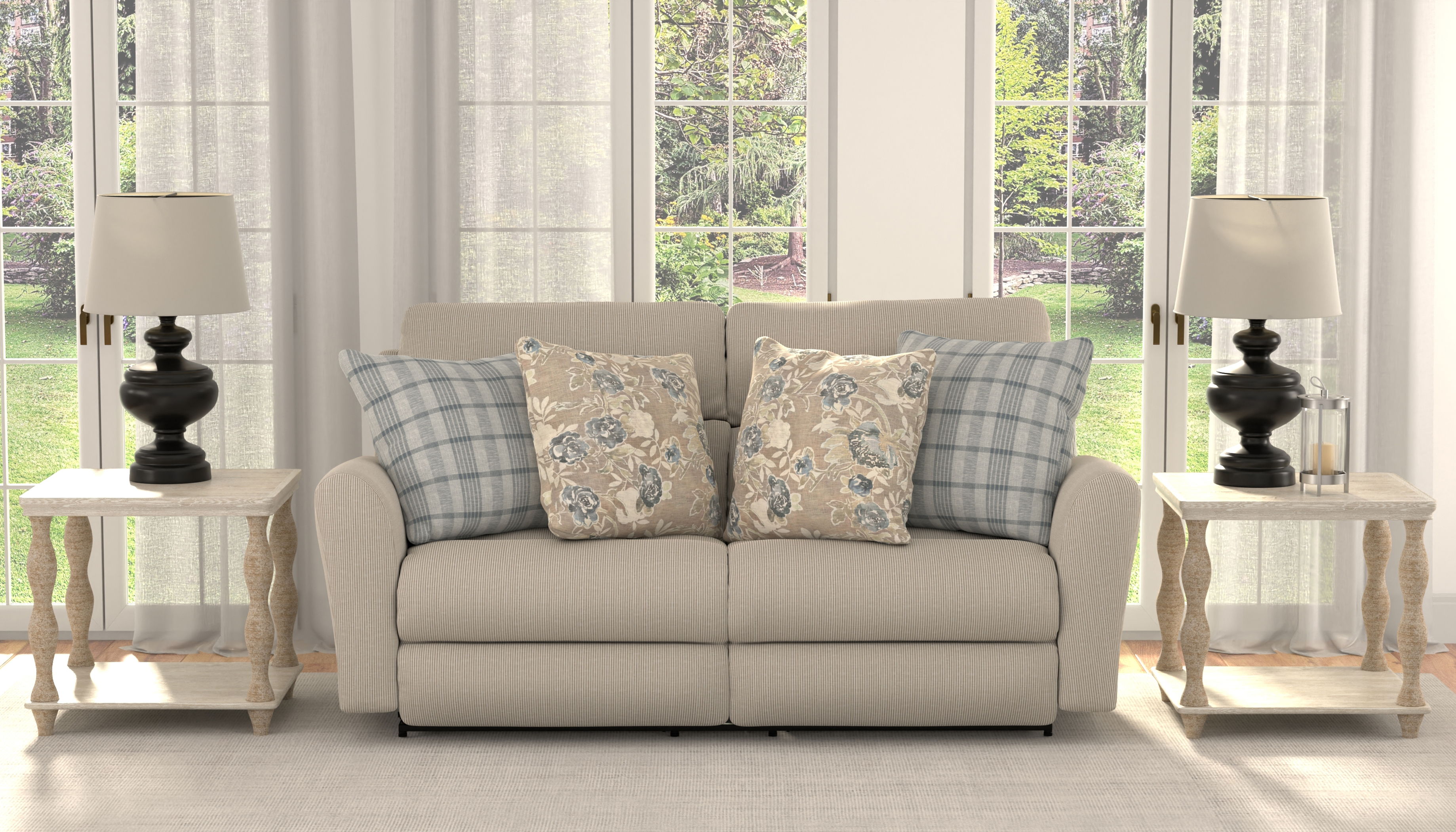 Chappy - Power Lay Flat Reclining Sofa - Linen