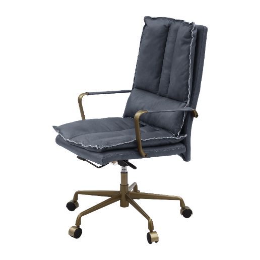 Tinzud - Office Chair - Gray Leather, dark gray