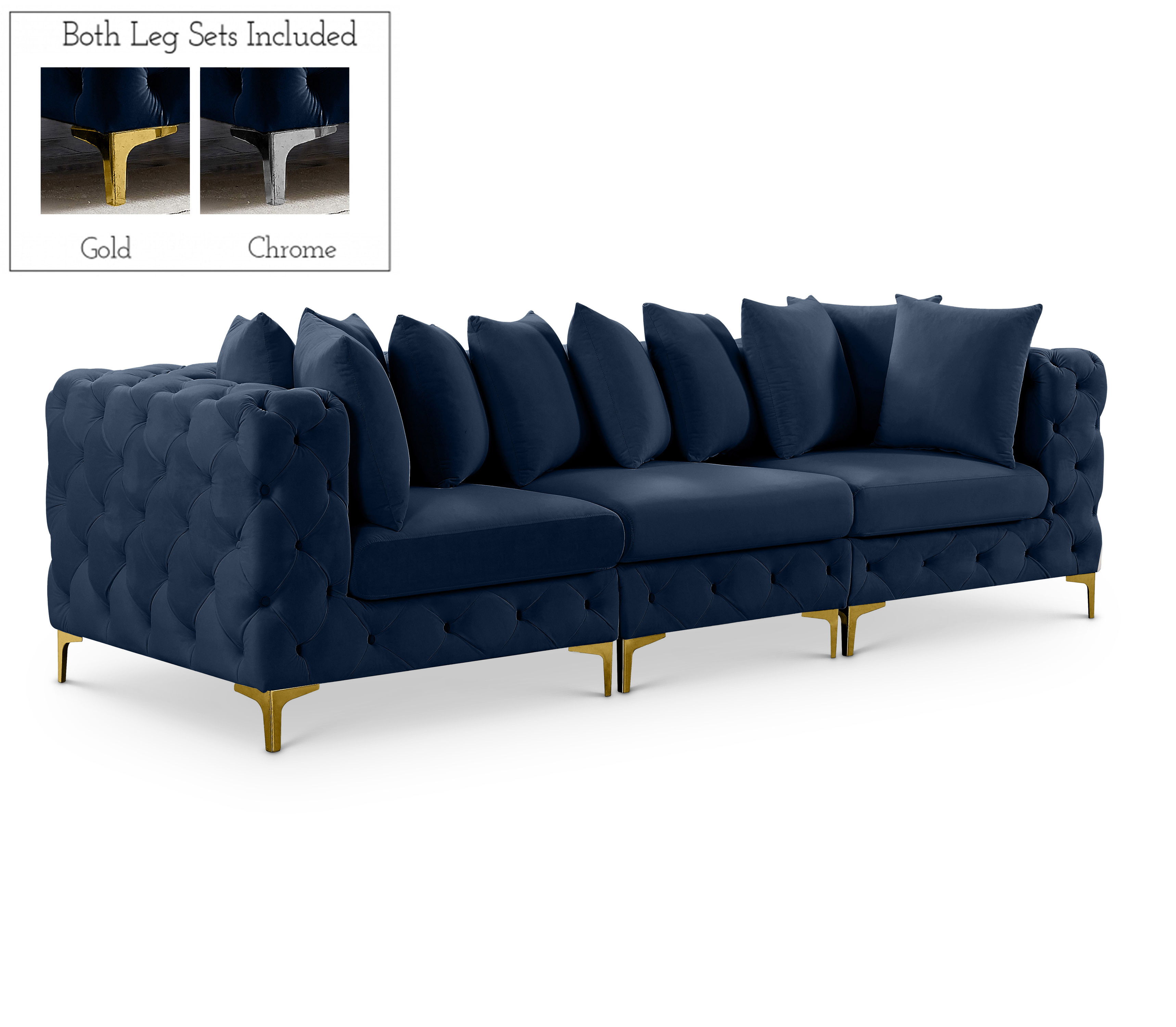 Tremblay - 3 Seat Modular Sofa - Navy