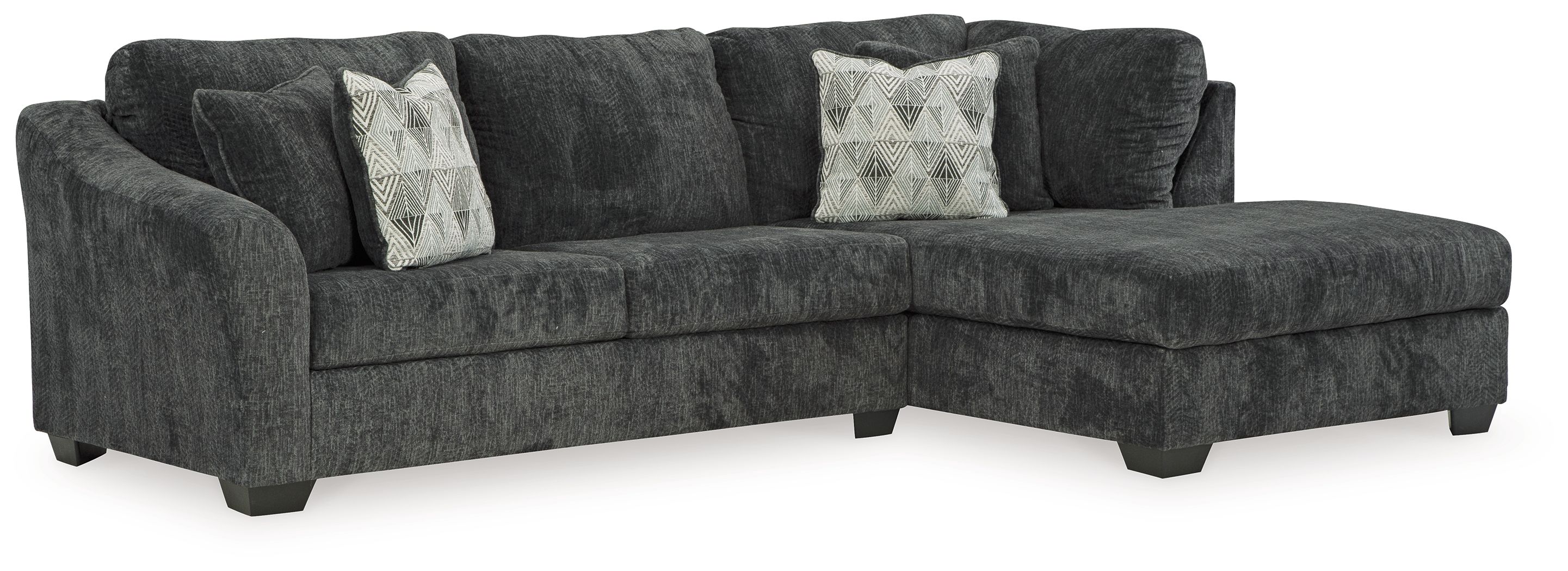 Biddeford - 2-Piece Sleeper Sectional With Raf Corner Chaise - Ebony