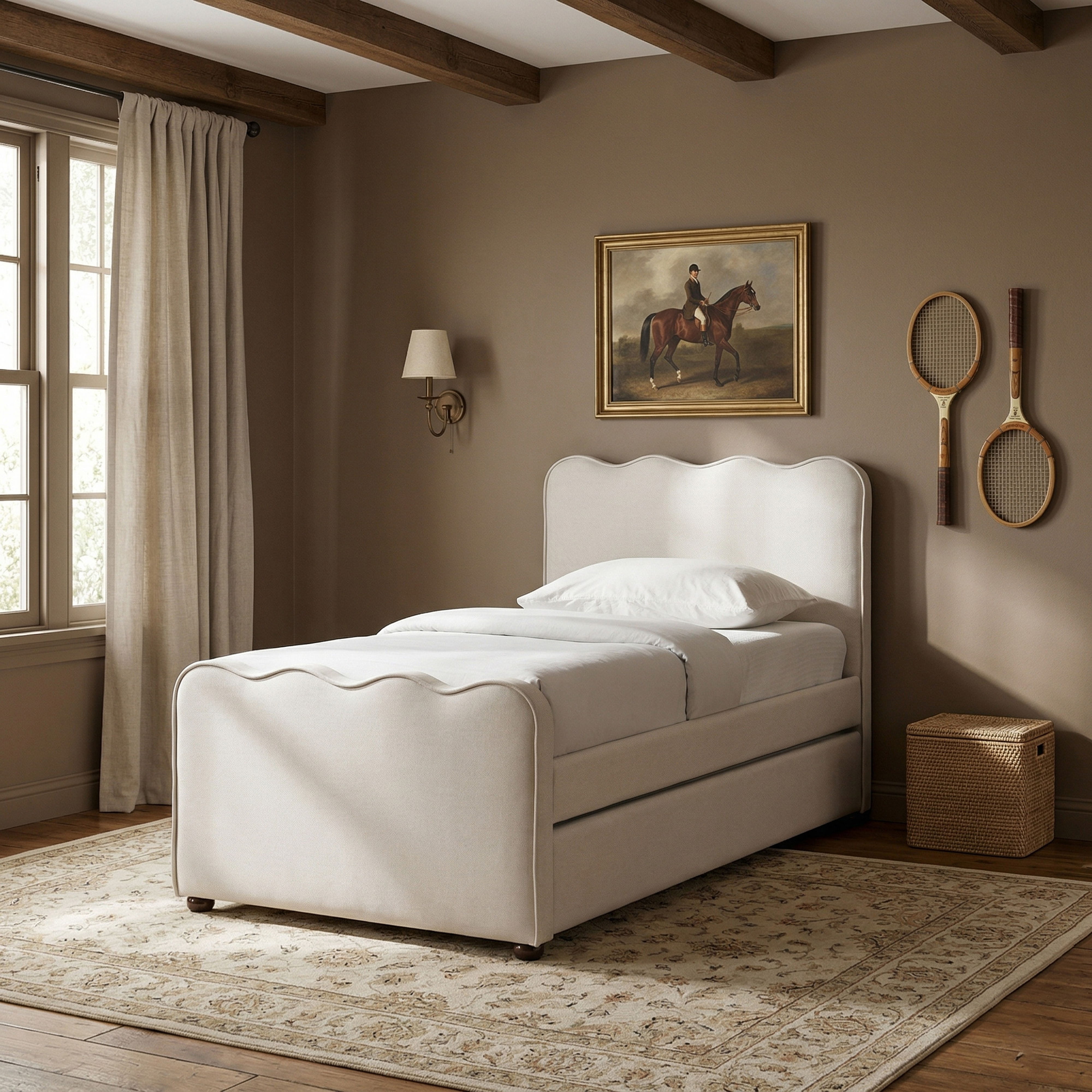 Gatsby - Upholstered Twin Trundle Bed - Cream