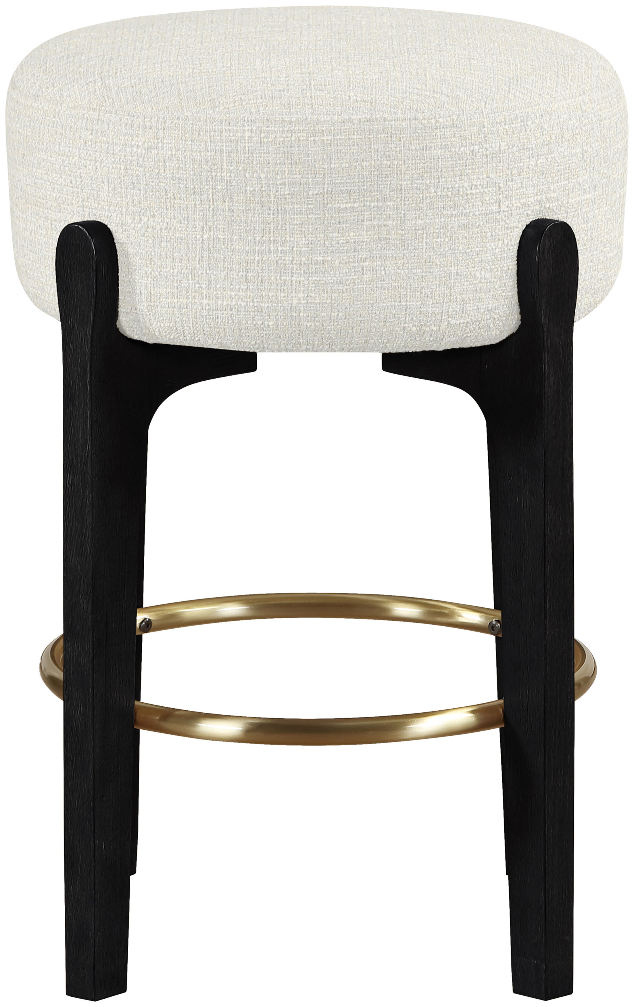 Torino - Fabric Upholstered Backless Counter Stool (Set of 2) - Cream / Brushed Black