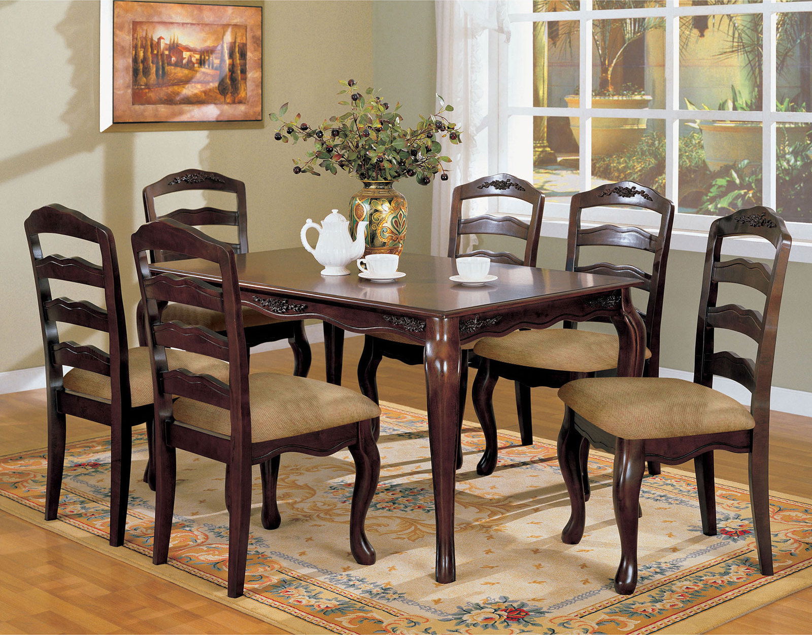Townsville 7 Dining Table Dark Walnut New Lots Furniture Online Store