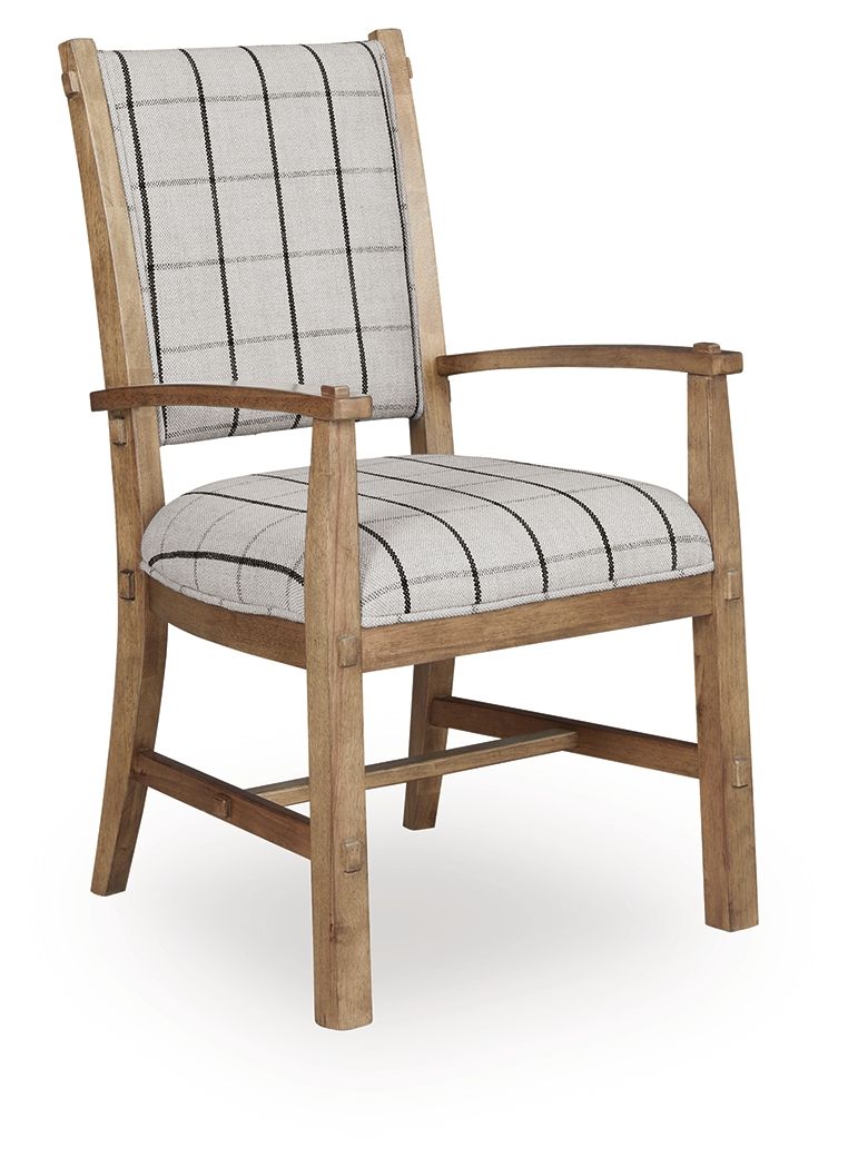 Ashley Furniture Ridgester - Dining Upholstered Arm Chair (Set of 2) - Light Brown - Image 3