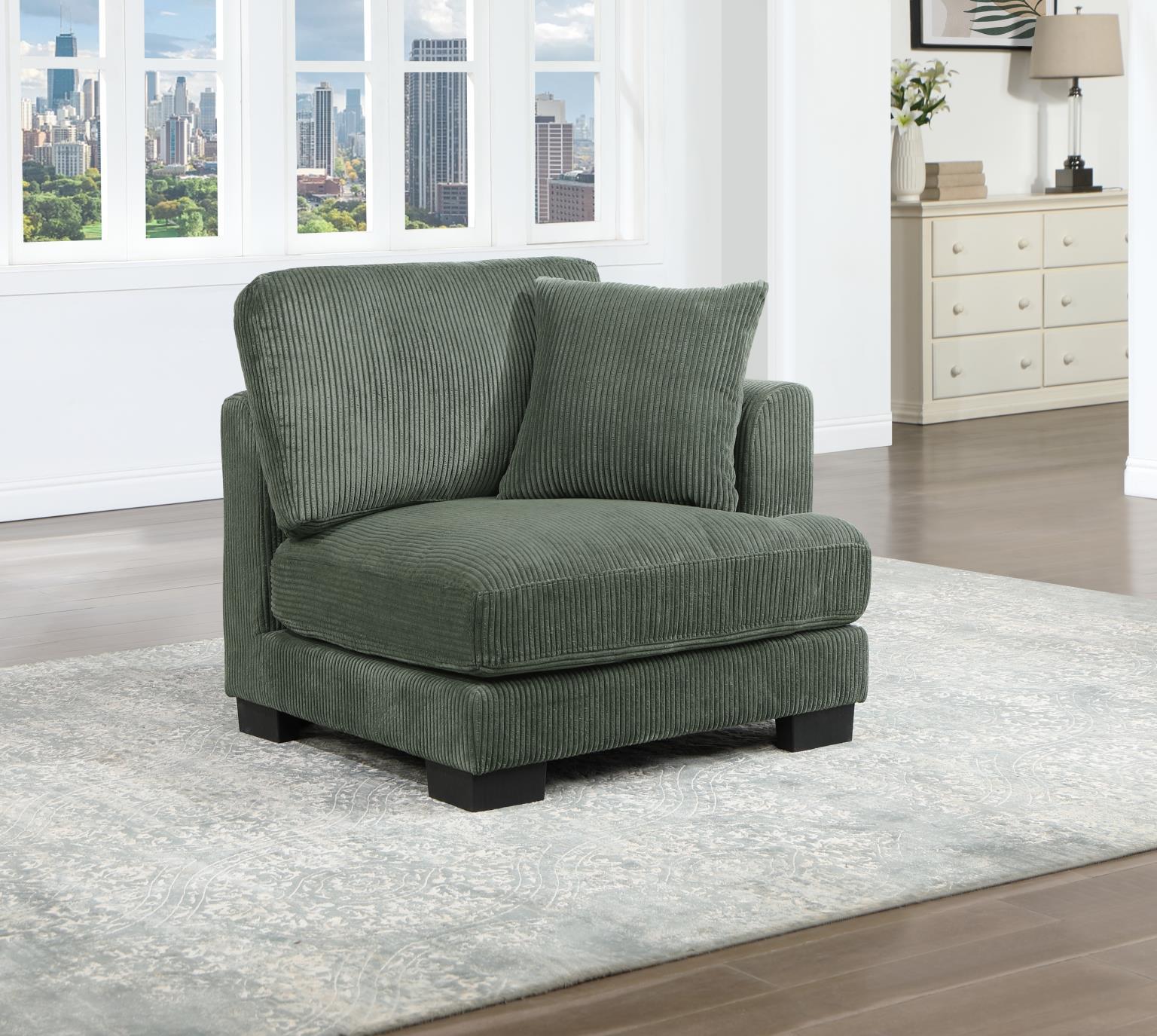 U256 - Right Chair With Pillow - Green