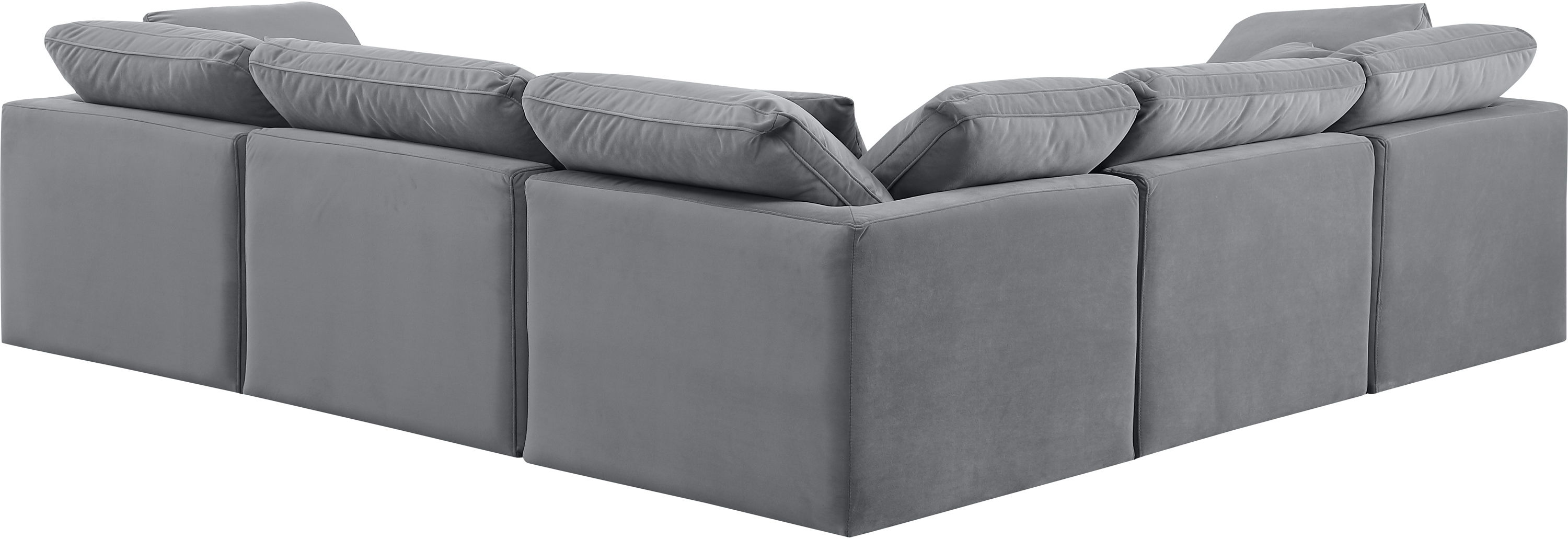 Indulge - Velvet 5 Piece Modular Corner Sectional - Gray