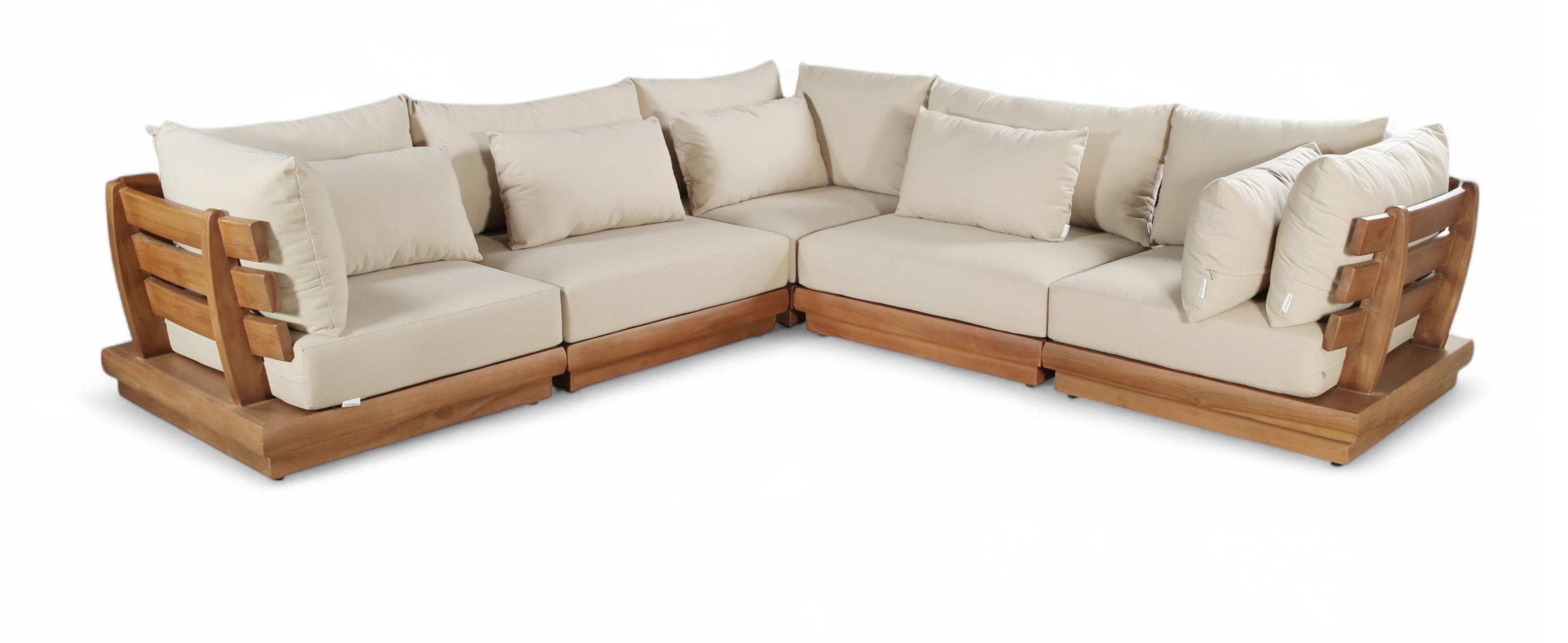5 Pc · Water Resistant Fabric 113" Upholstered Outdoor Patio Modular Sectional