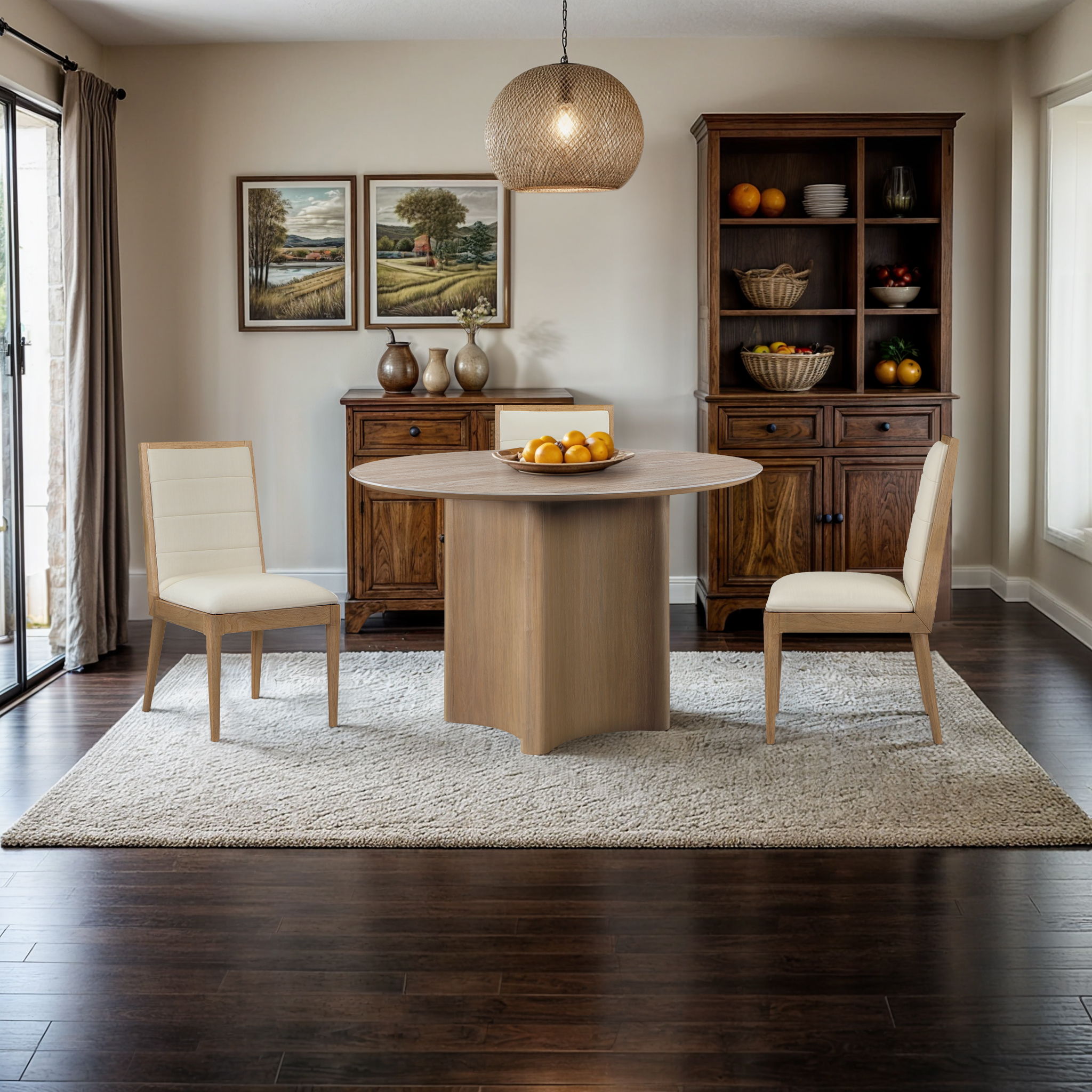 Corvina - Wood Oak Veneer Dining Table - Natural